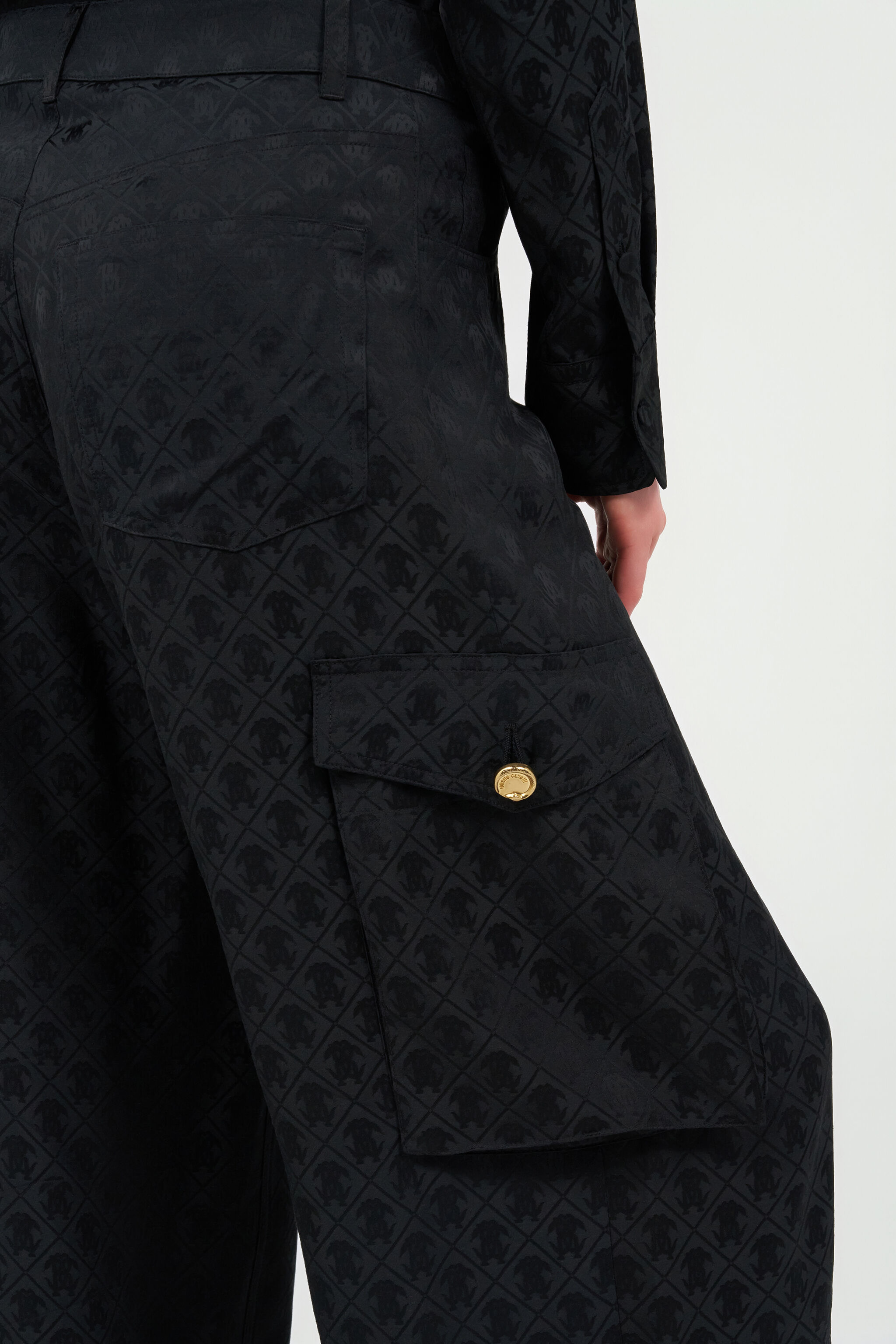 Silk Cargo Trousers with Monogram RC - 7