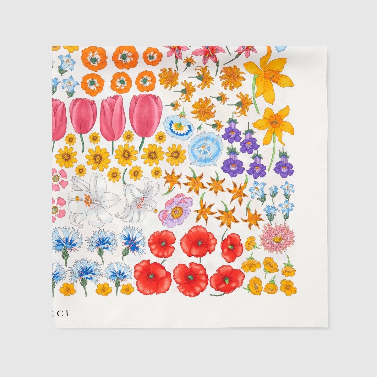 Floral silk twill carré - 2