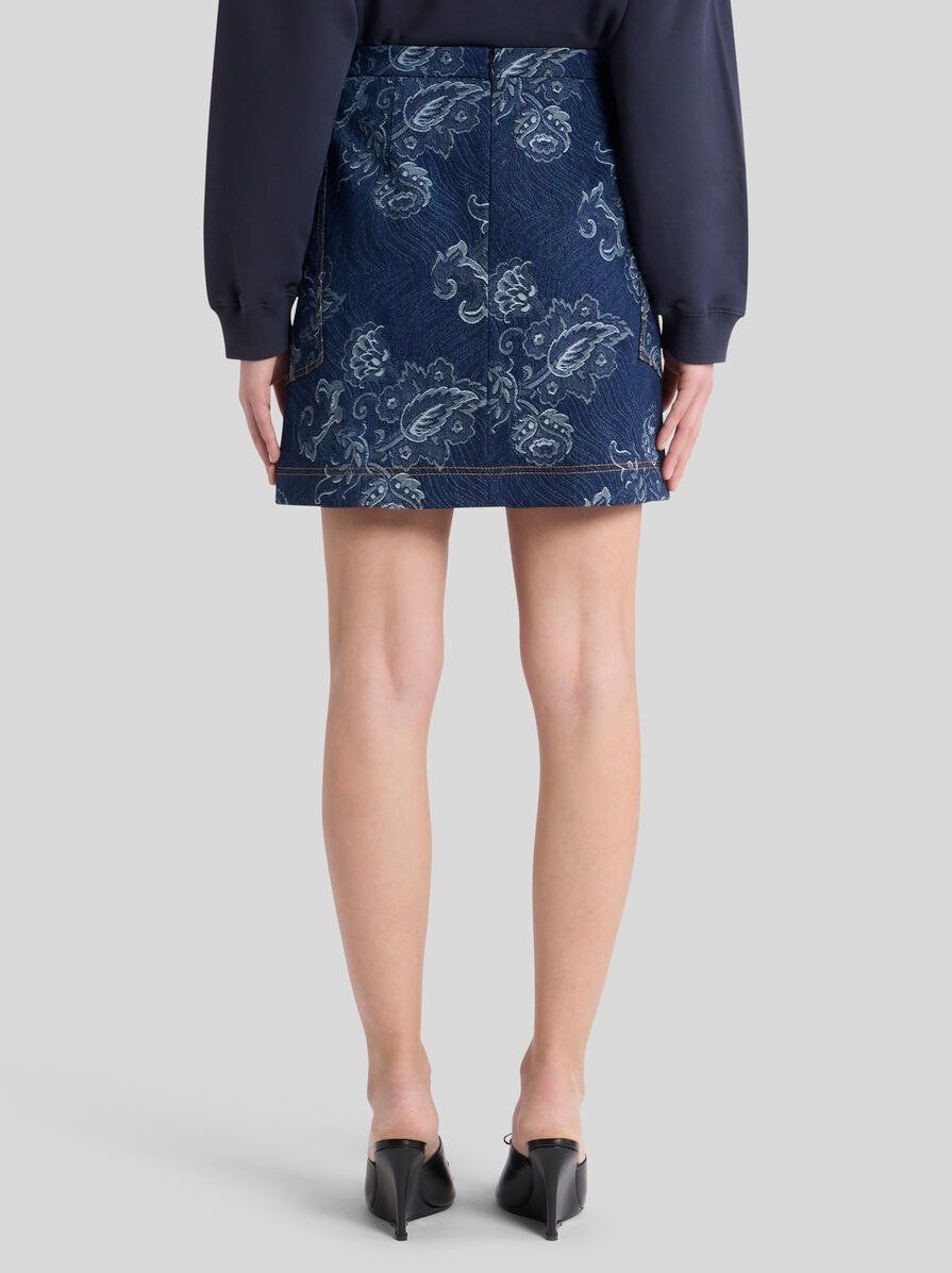 JACQUARD DENIM MINI SKIRT - 5
