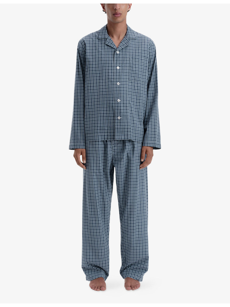 TEKLA Checked Cotton Pyjama Shirt outlook