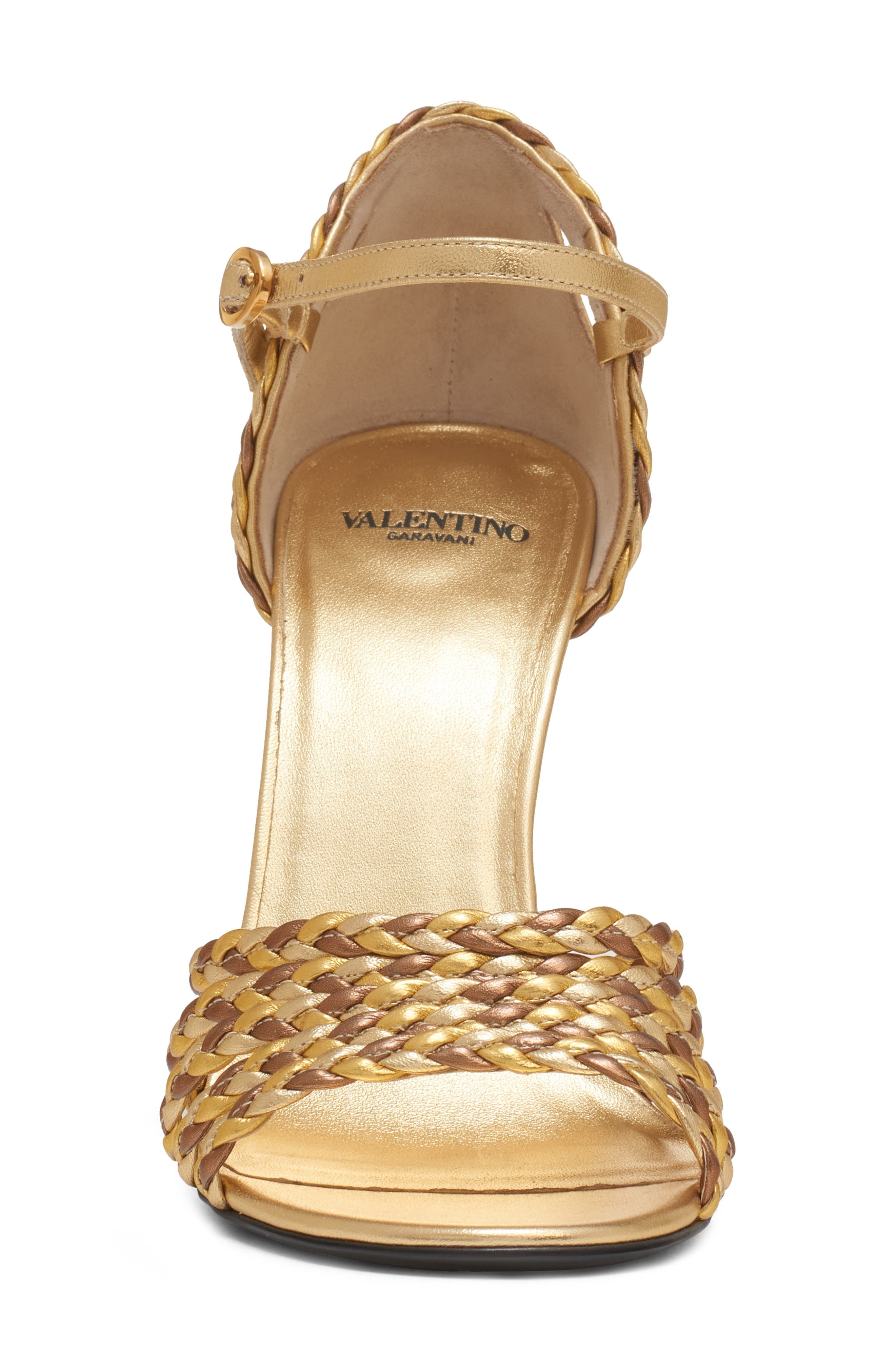 Valentino Garavani Hi Dolly Metallic Ankle Strap Sandal in Antique Brass at Nordstrom - 4