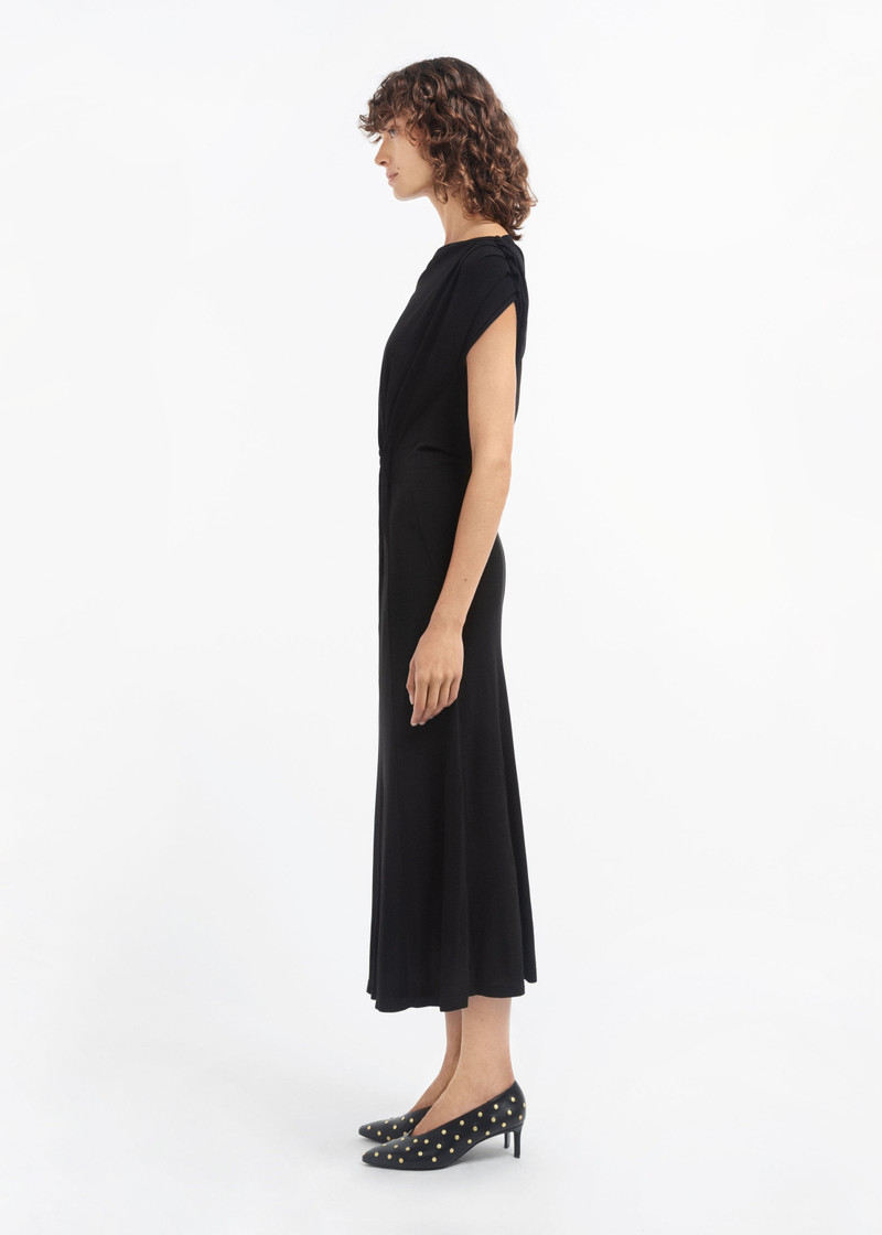 Draped Shoulder Dress in Jersey 4