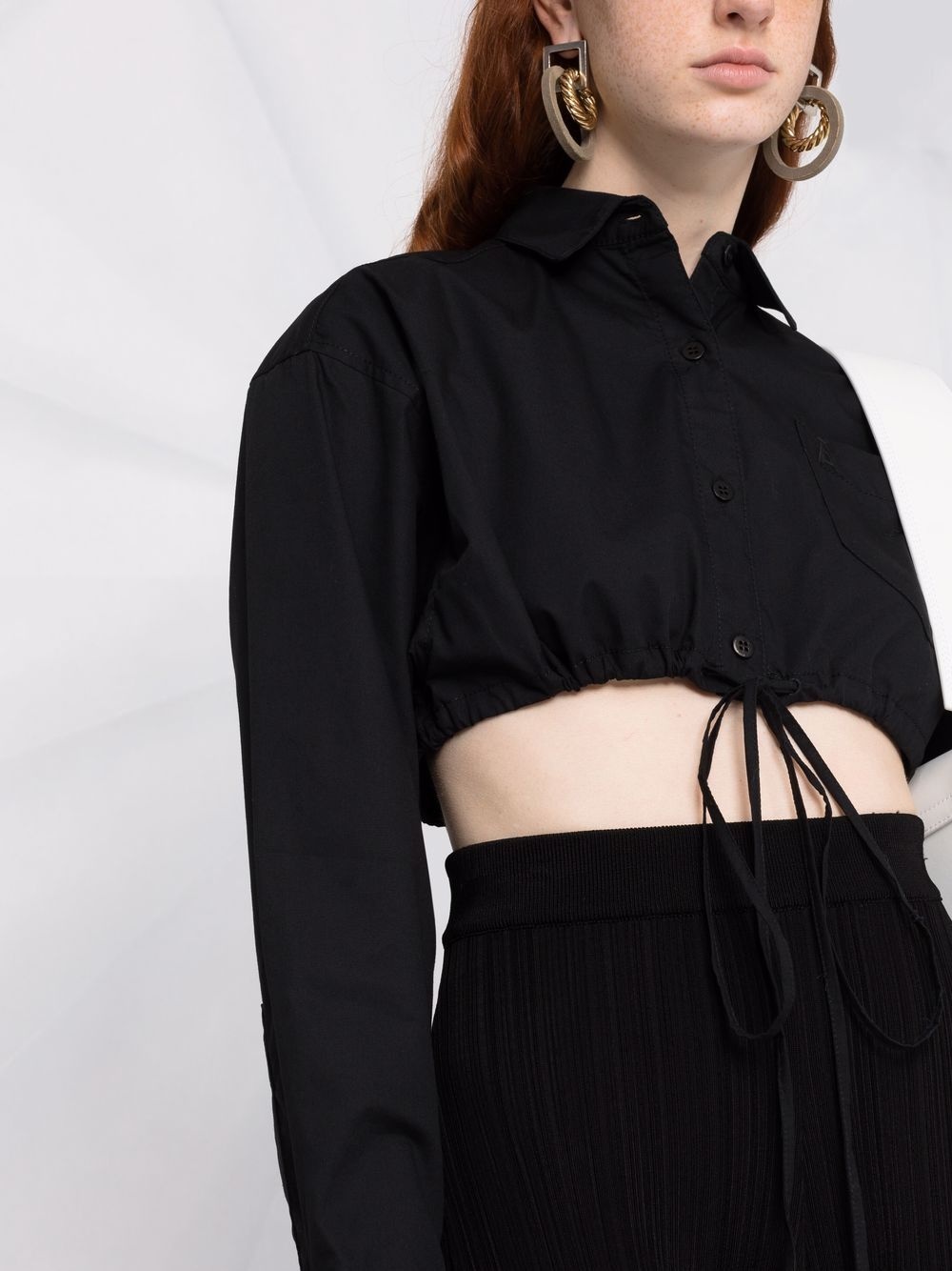 cropped cotton shirt - 5