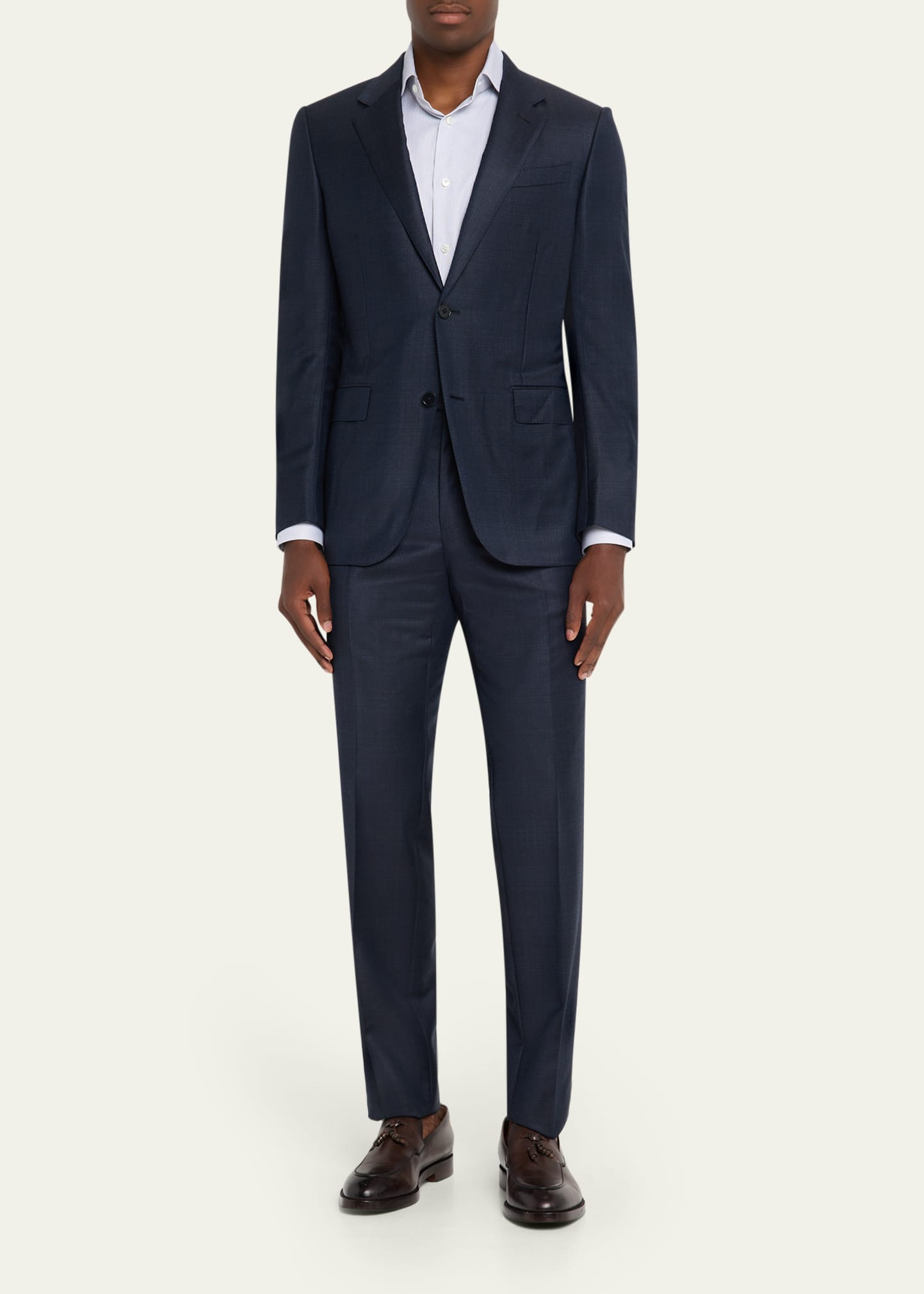 Men's Wool Tonal Plaid Two-Piece Suit - 2