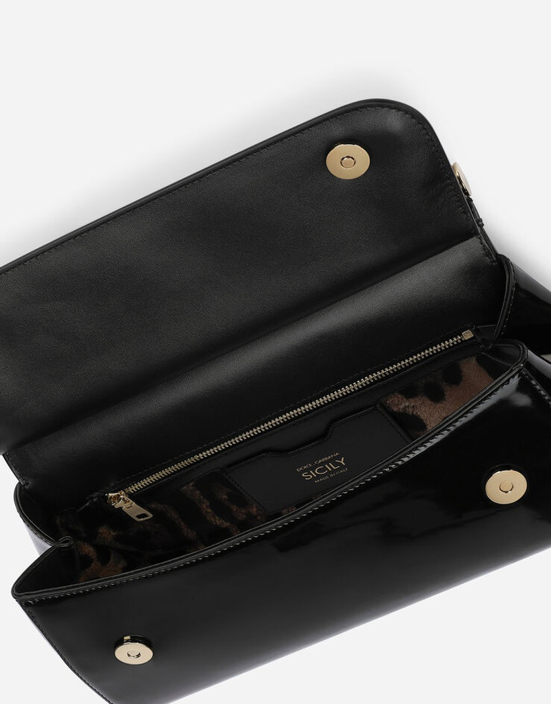 Medium Sicily bag in polished calfskin 5