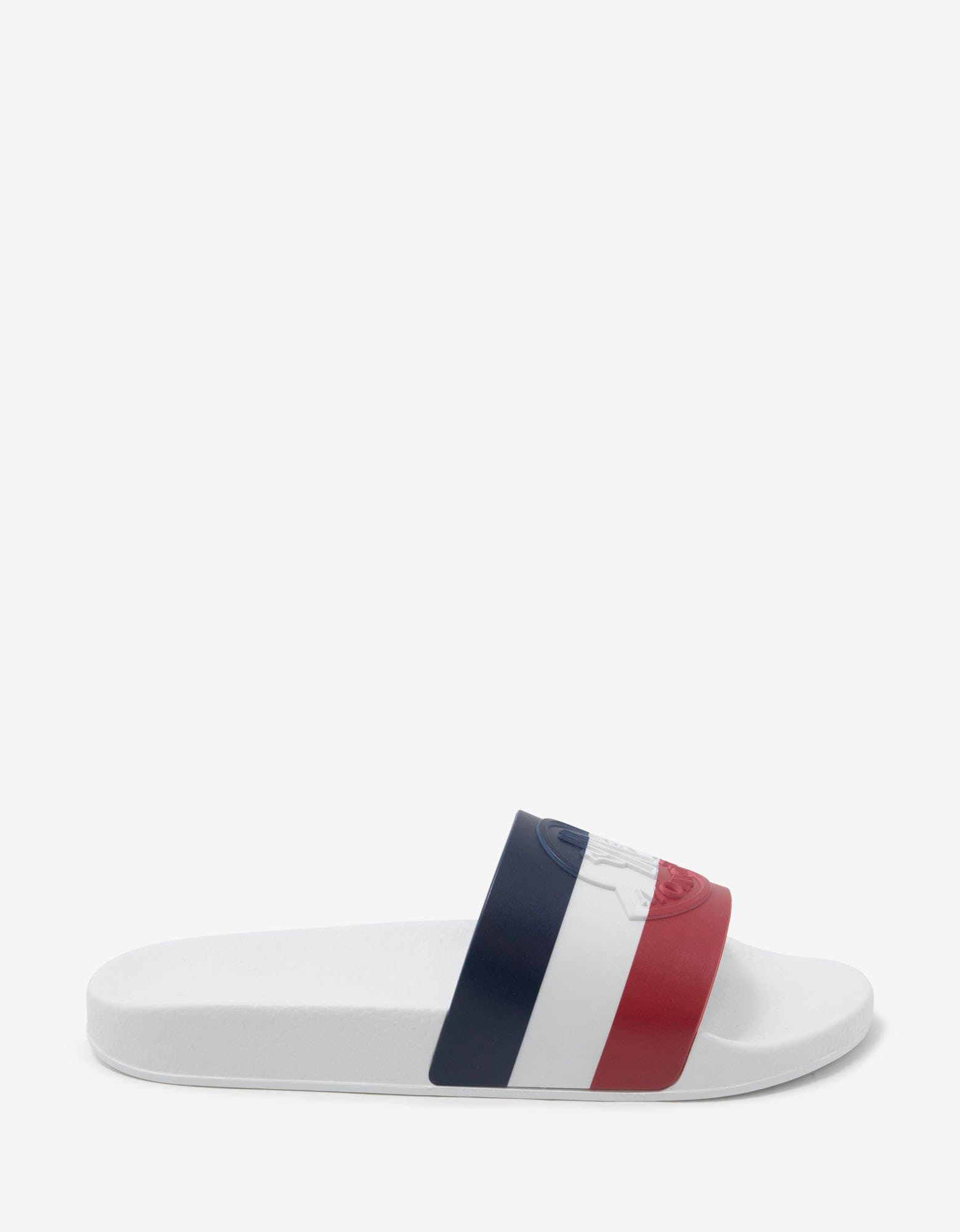 Moncler Basile White Tricolour Logo Slide Sandals - 2