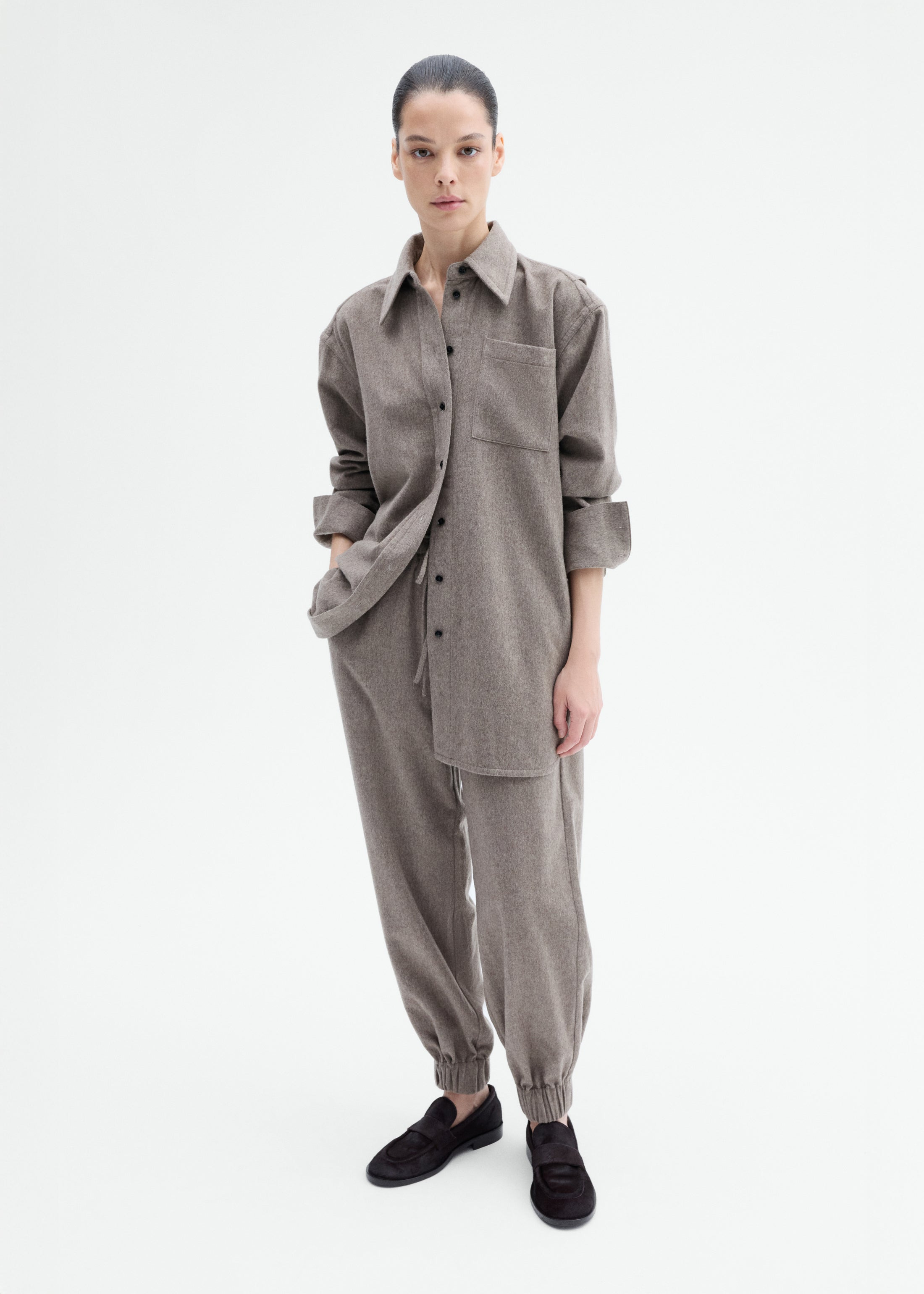 Tailored Flannel Shirt in Wool Cashmere - 2
