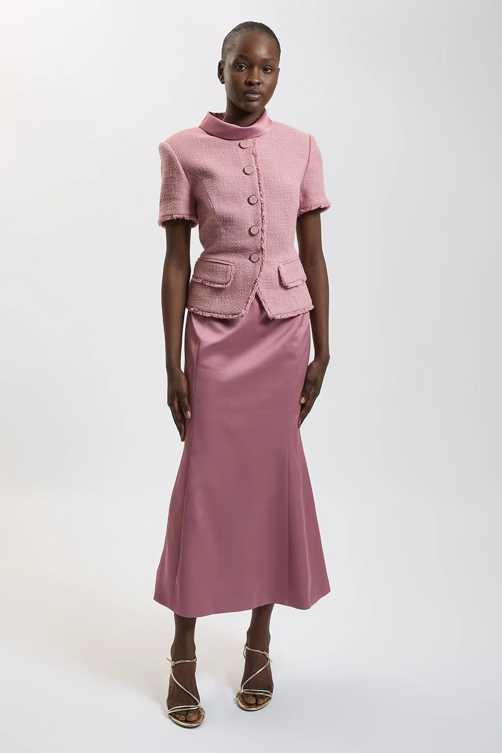 Petite Texture Tweed Maxi Dress - 1