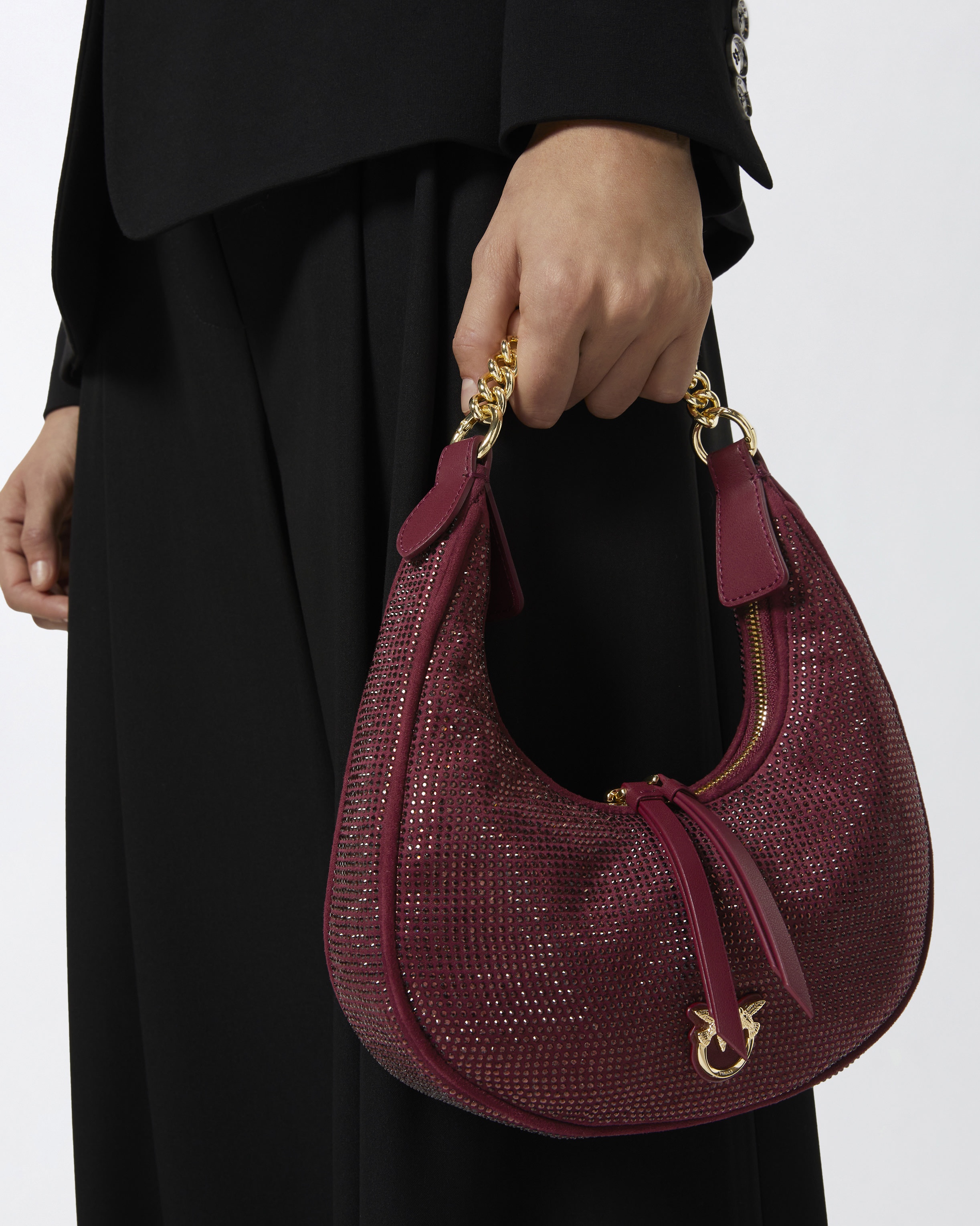 FULLY RHINESTONED MINI BRIOCHE BAG HOBO - 5