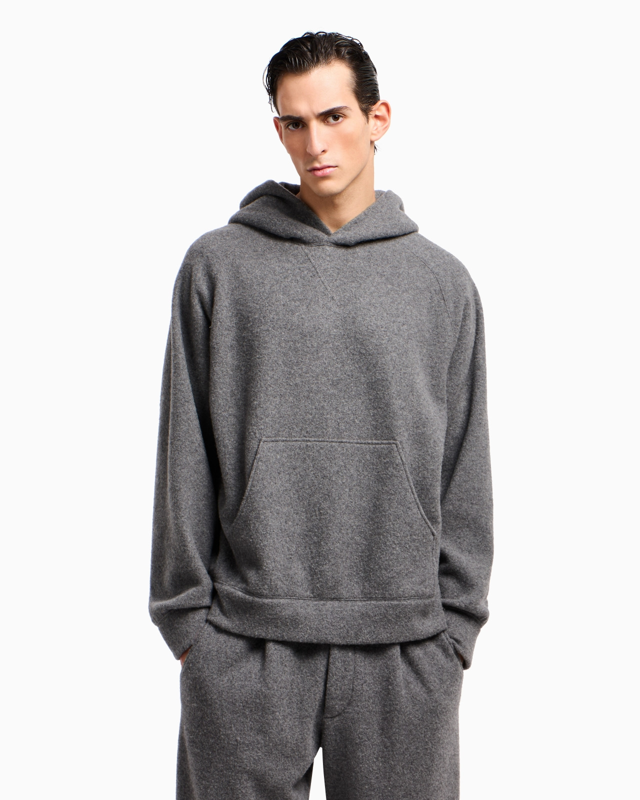 HOODED SWEATSHIRT IN CASHMERE FLEECE - 4
