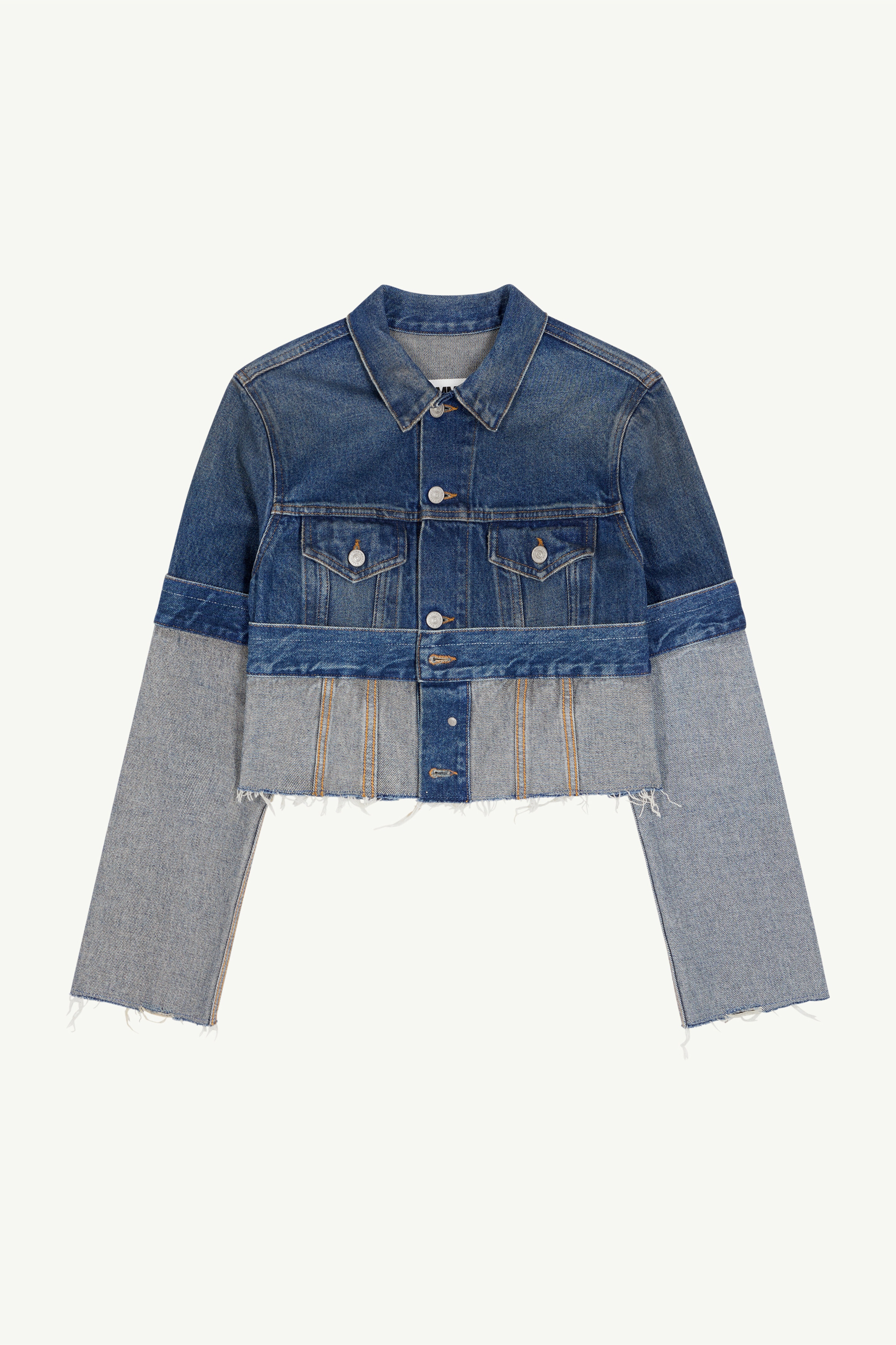 Cropped denim jacket - 1