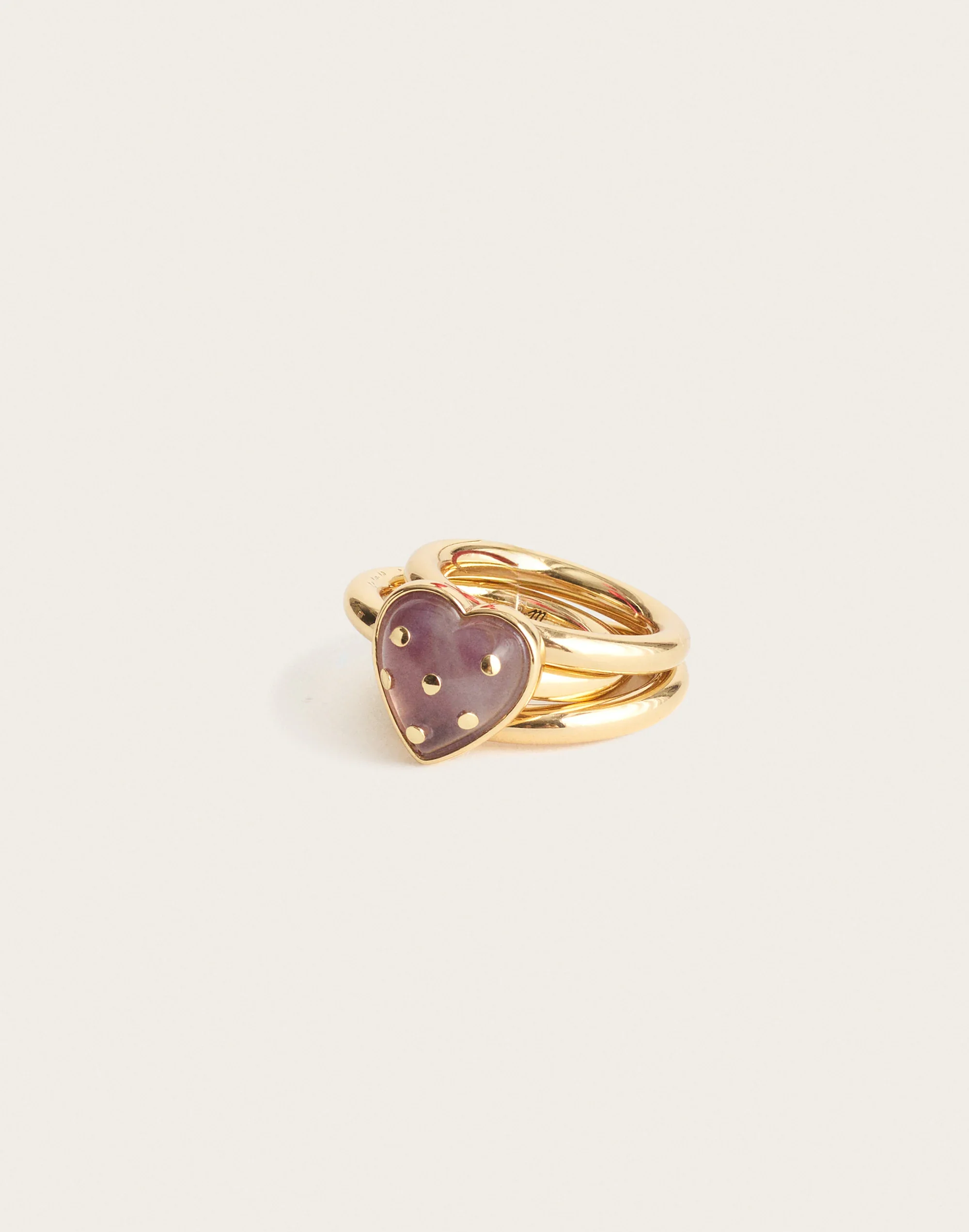 Polka-Dot Heart Stacking Ring - 1