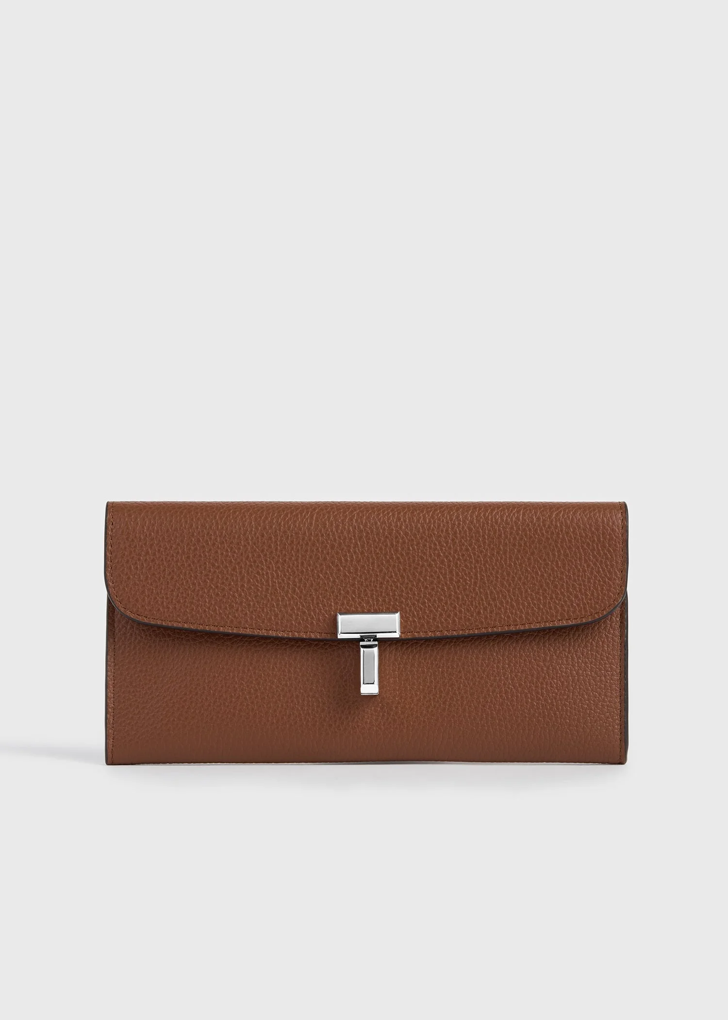 T-lock grained-leather wallet sienna - 1