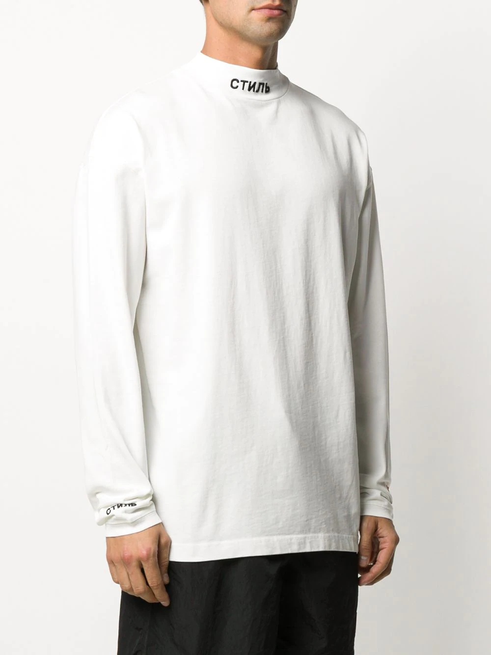 embroidered mock neck sweatshirt  - 3