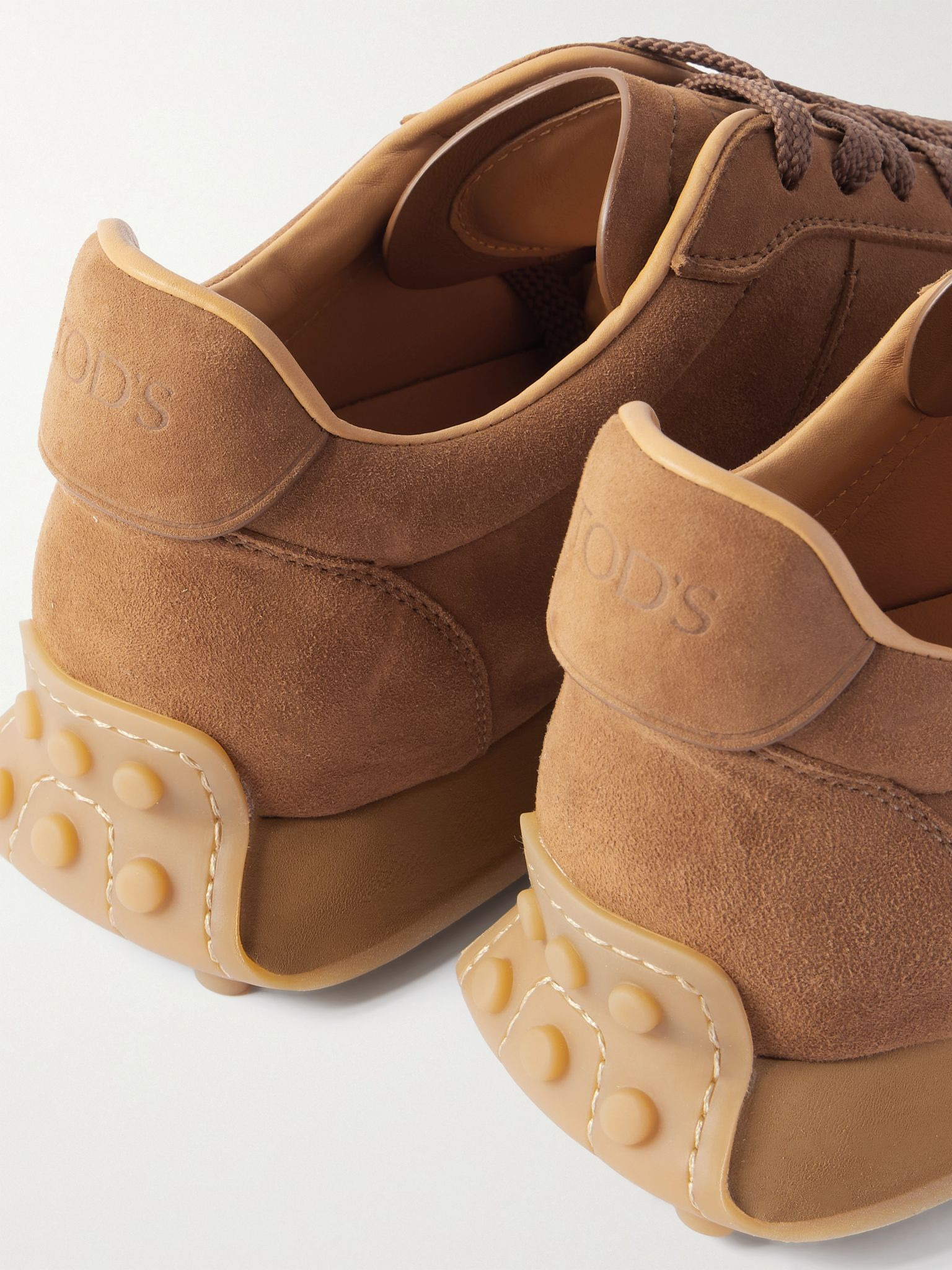 Sportivo Active Rubber-Trimmed Suede Sneakers Camel - 5