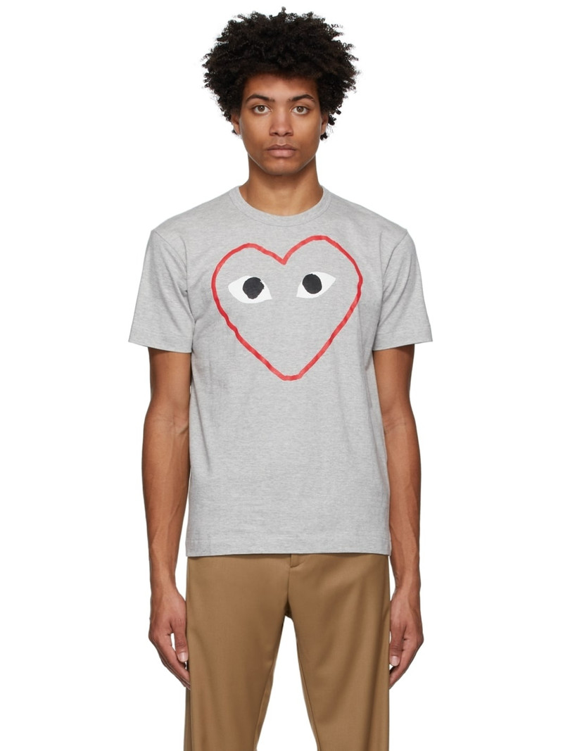 Grey Outline Heart T-Shirt - 1