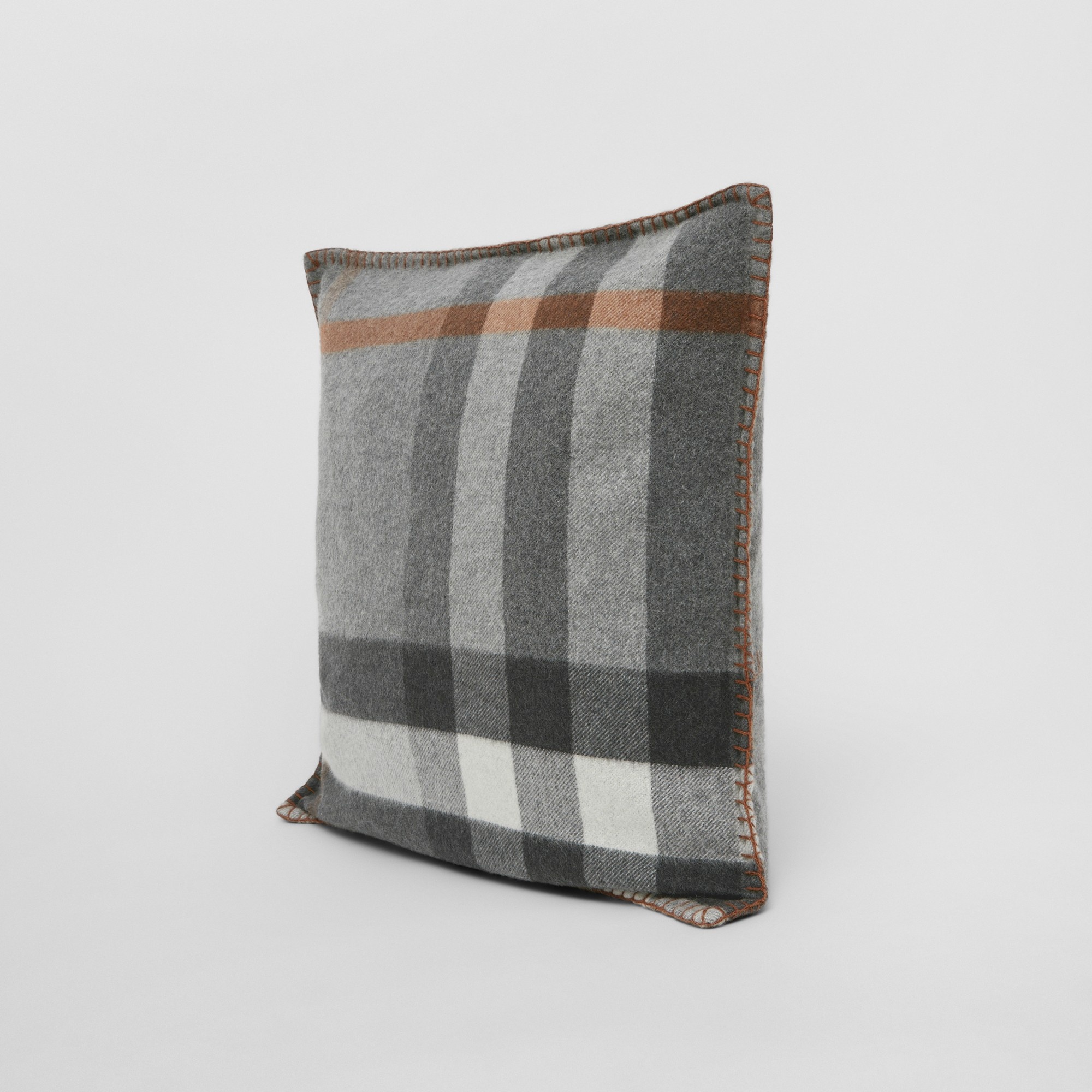 Exaggerated Check Cashmere Cushion Cover - 4