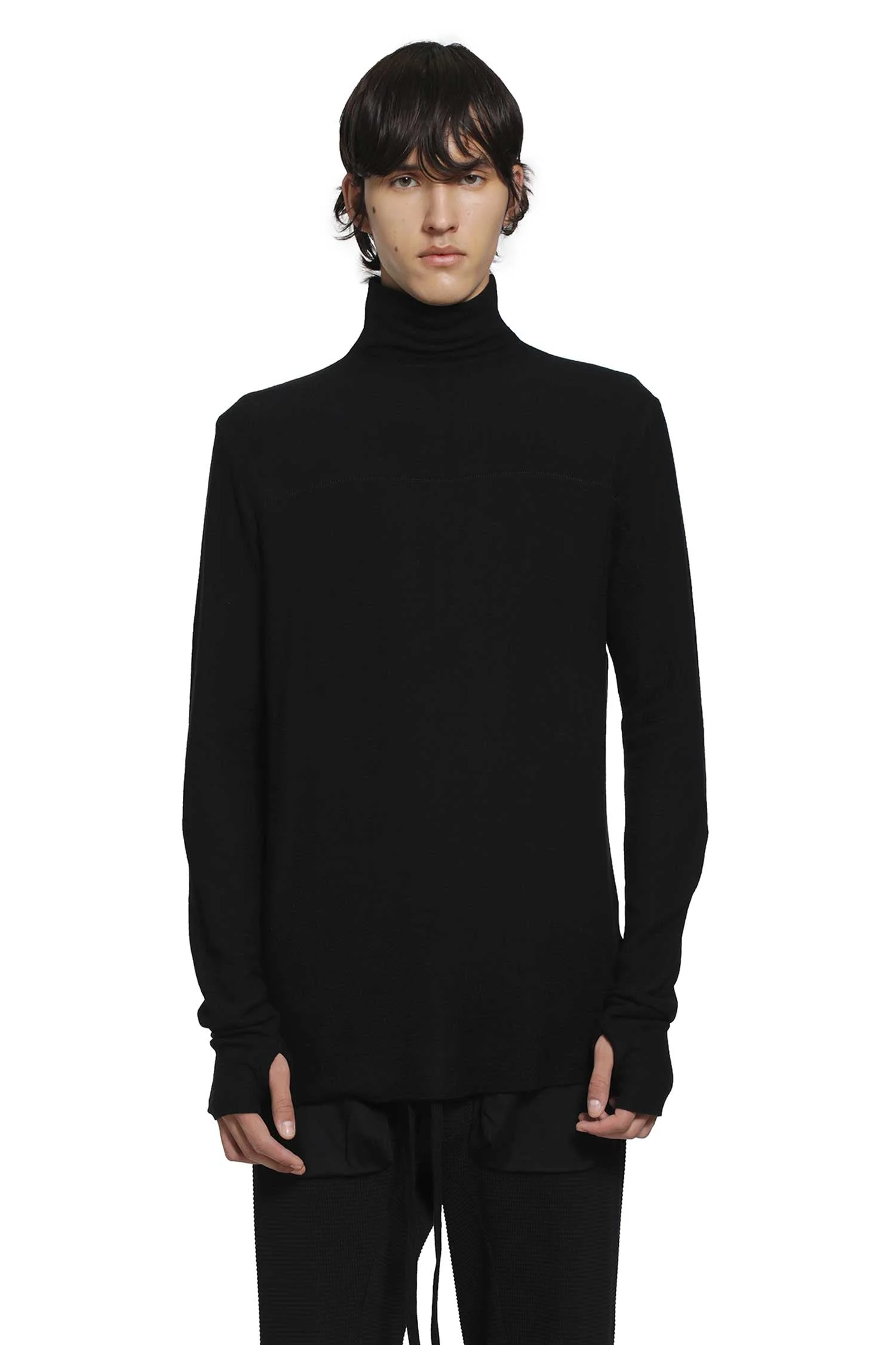 Roll Neck Long Sleeve T-shirt - 1
