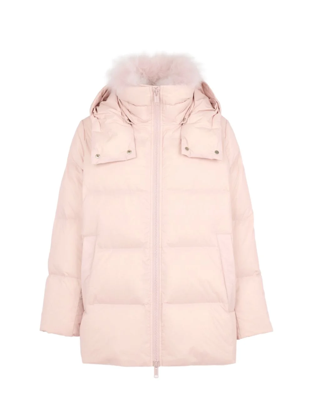 A-line shearling-trim jacket - 1