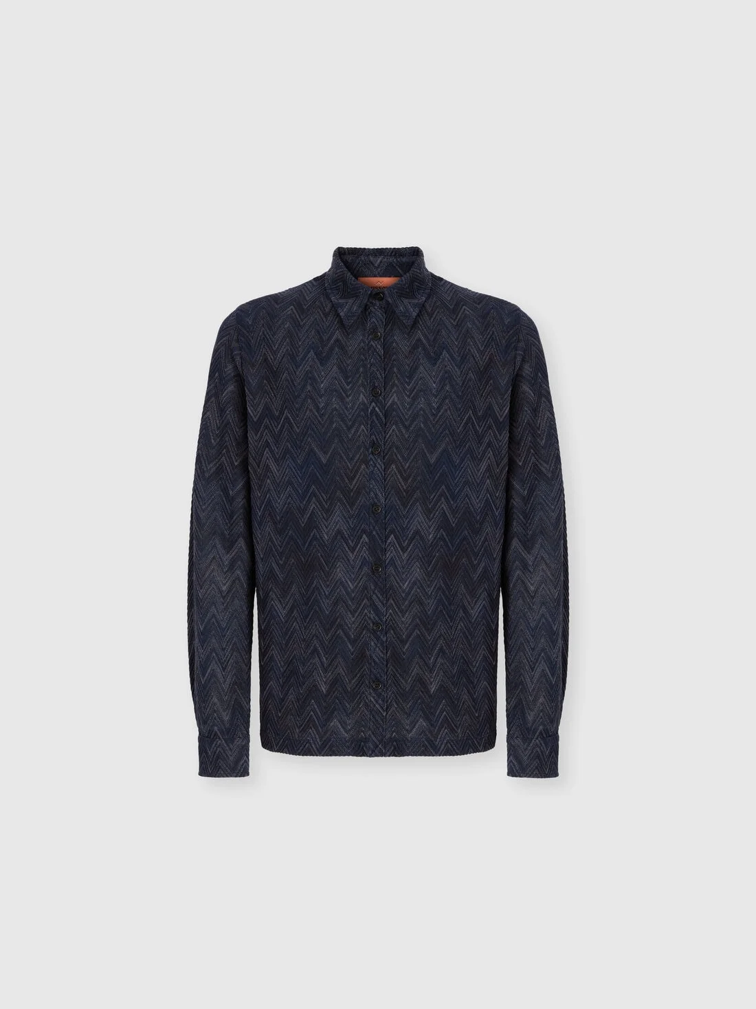 Striped wool and viscose knit shirt - 1
