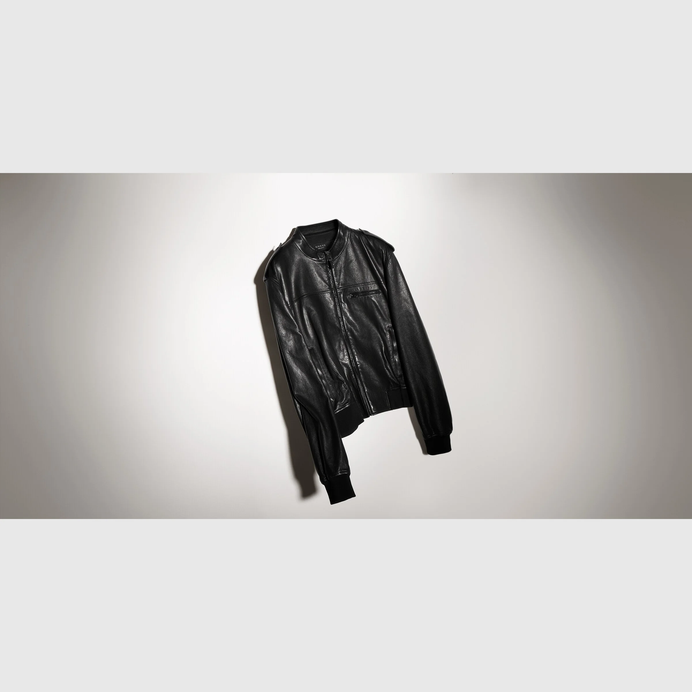 Grainy nappa leather bomber jacket - 1