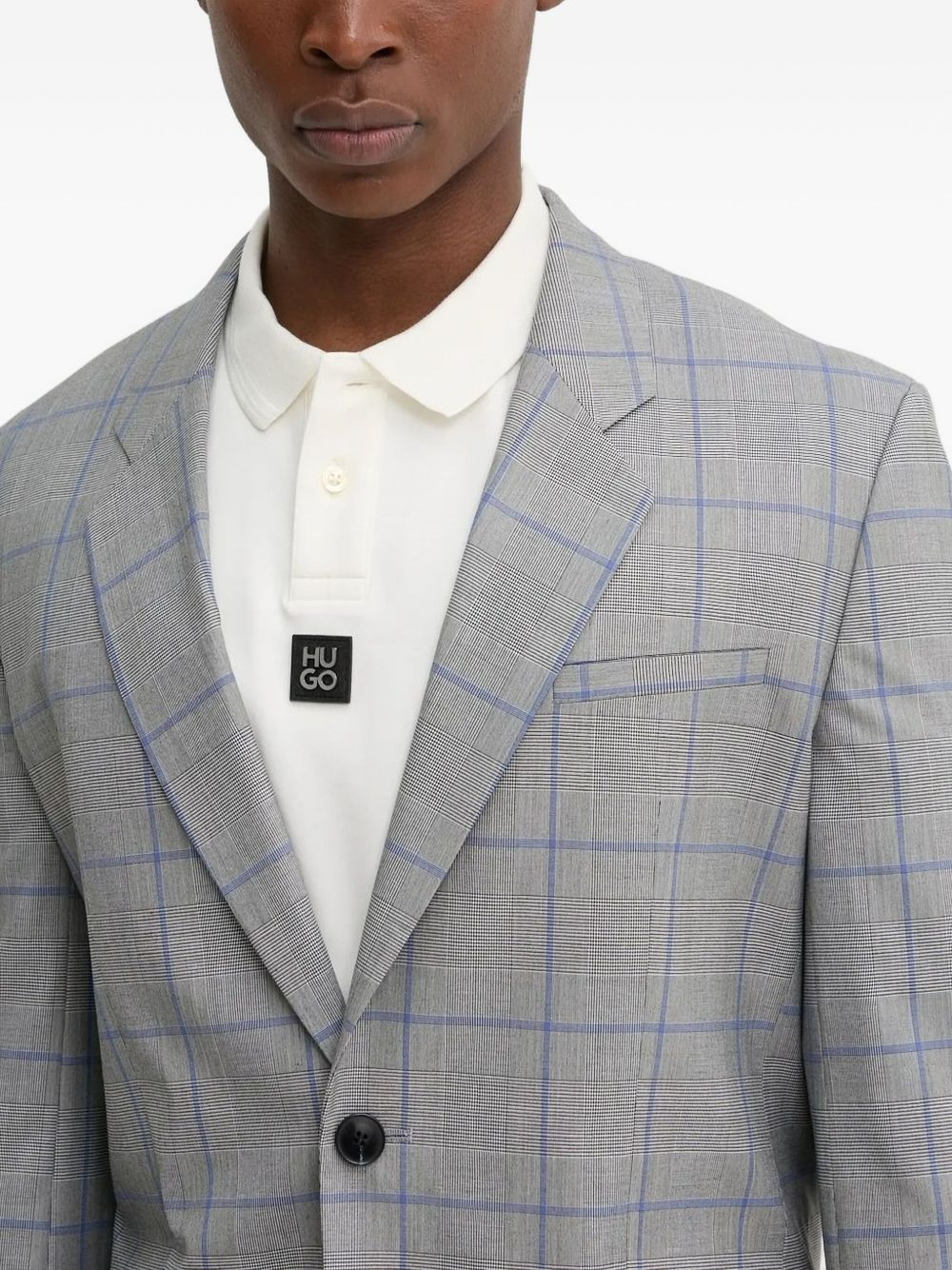 checked single-breasted suit - 4
