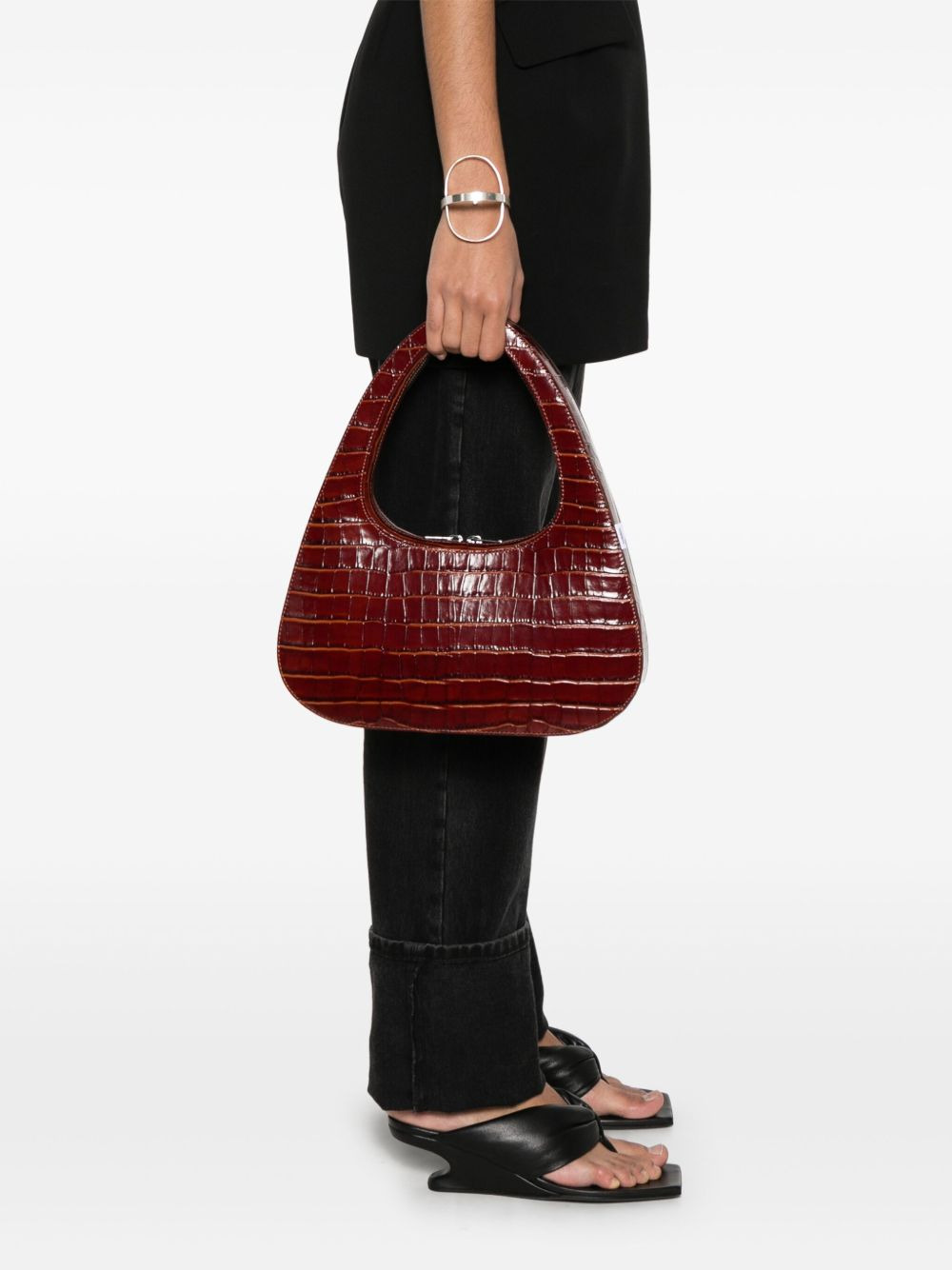 Coperni Women Swipe Baguette Leather Shoulder Bag - 5