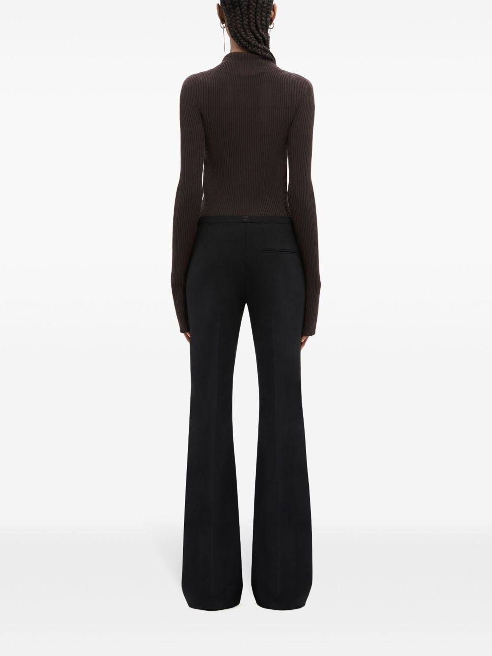 logo-embroidered ribbed bodysuit - 4