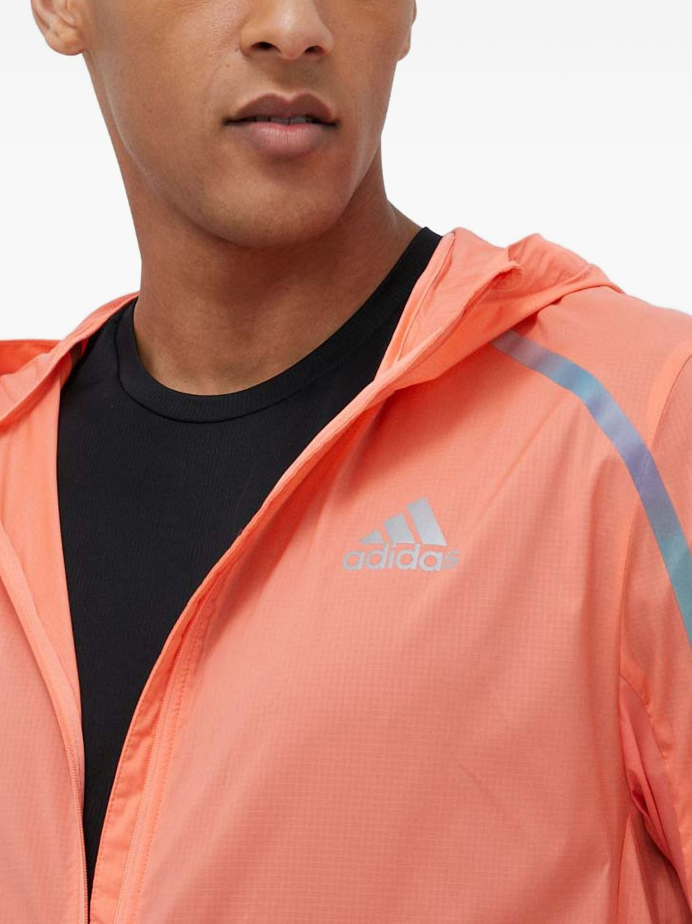 reflective-stripe hooded jacket - 4