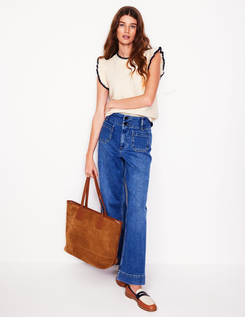 Lena Stitch Detail Vest-Warm Ivory 7