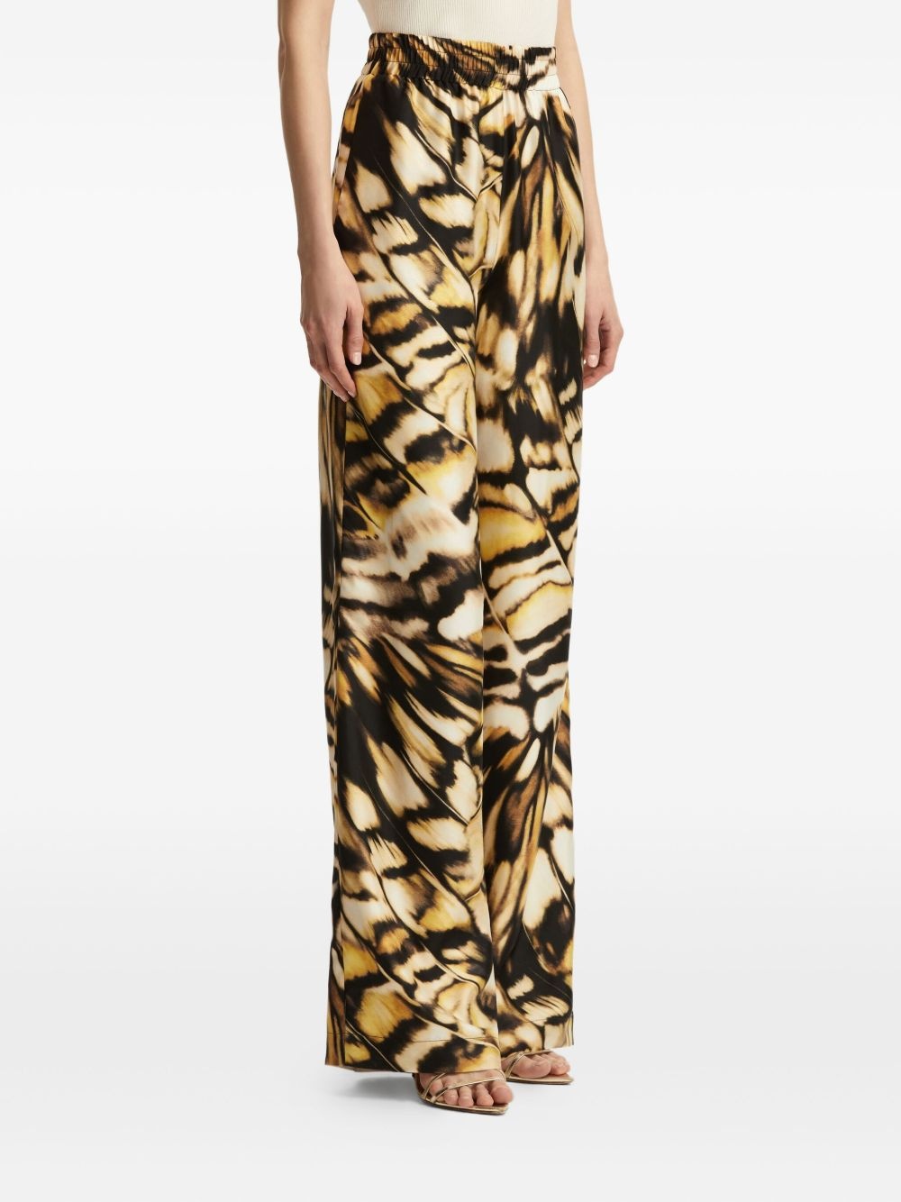 printed silk trousers - 4