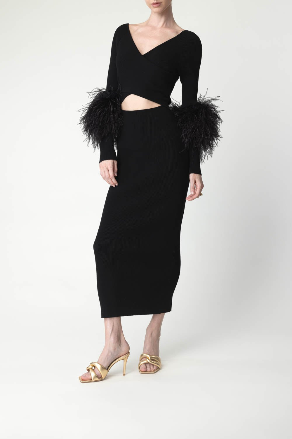 Cut Out Feather Dress - 2