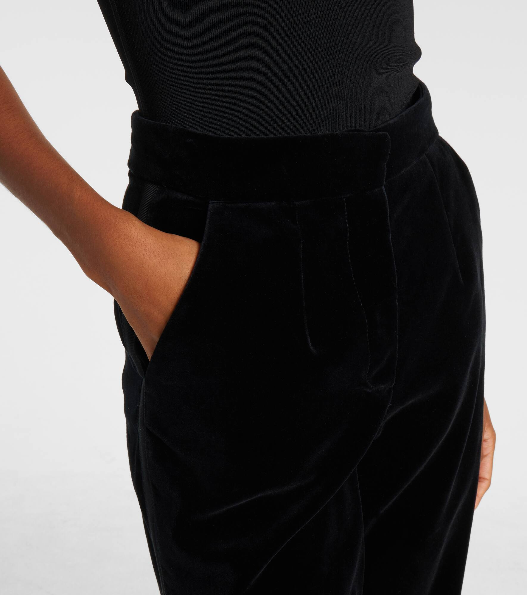Cotton velvet wide-leg pants - 4