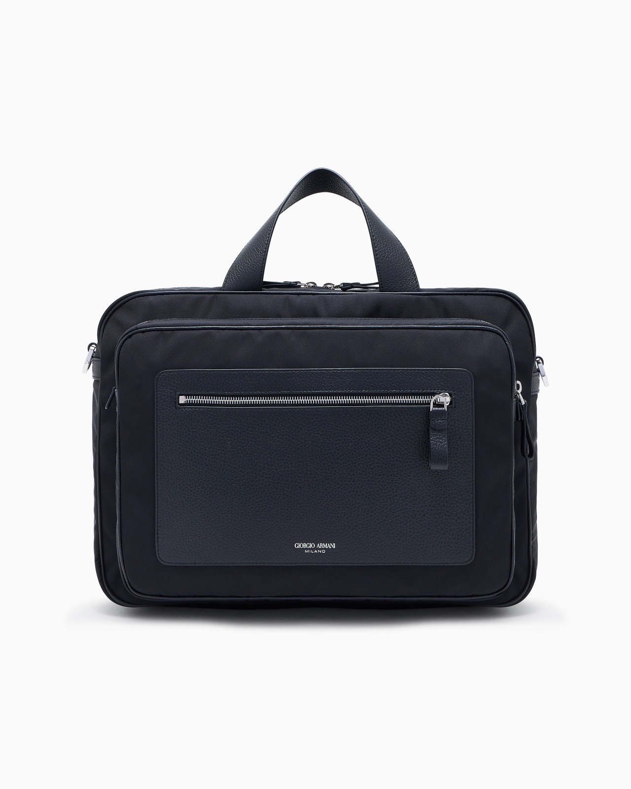 ASV PEBBLED-LEATHER AND NYLON BRIEFCASE - 1
