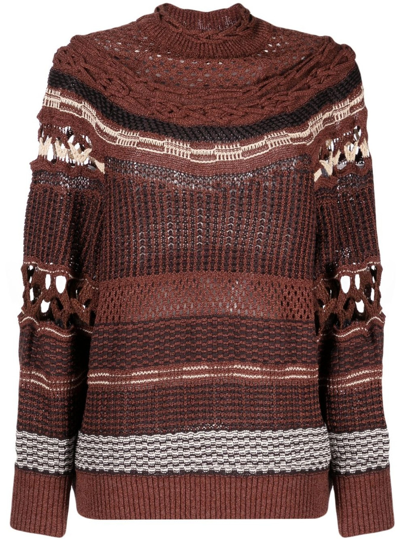 open-knit high-neck sweatshirt 1