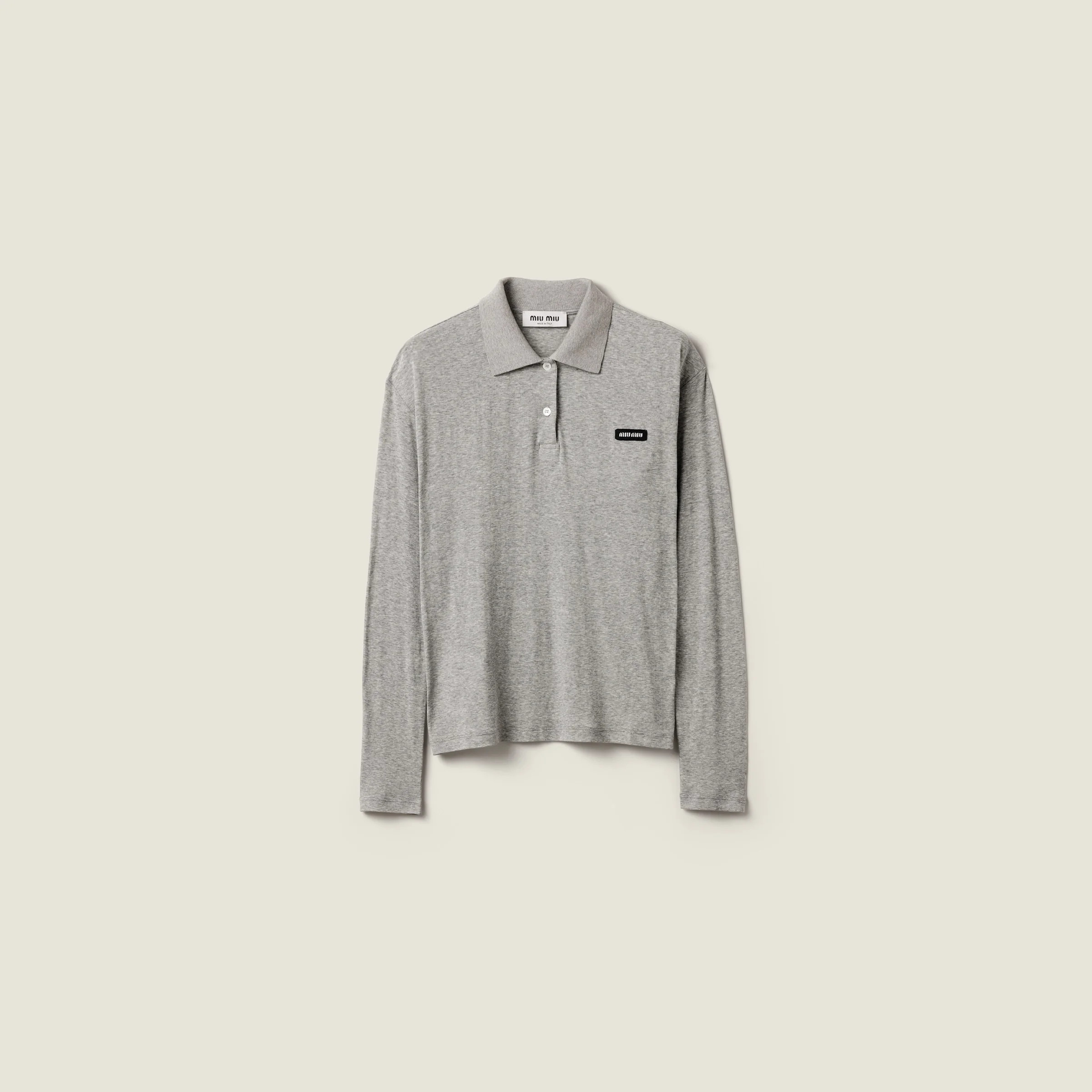 Ribbed jersey polo shirt - 1