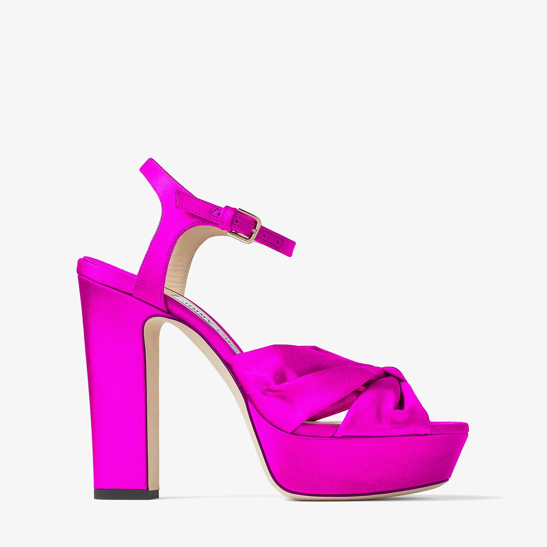 Heloise 120 Fuchsia Satin Platform Sandal - 1