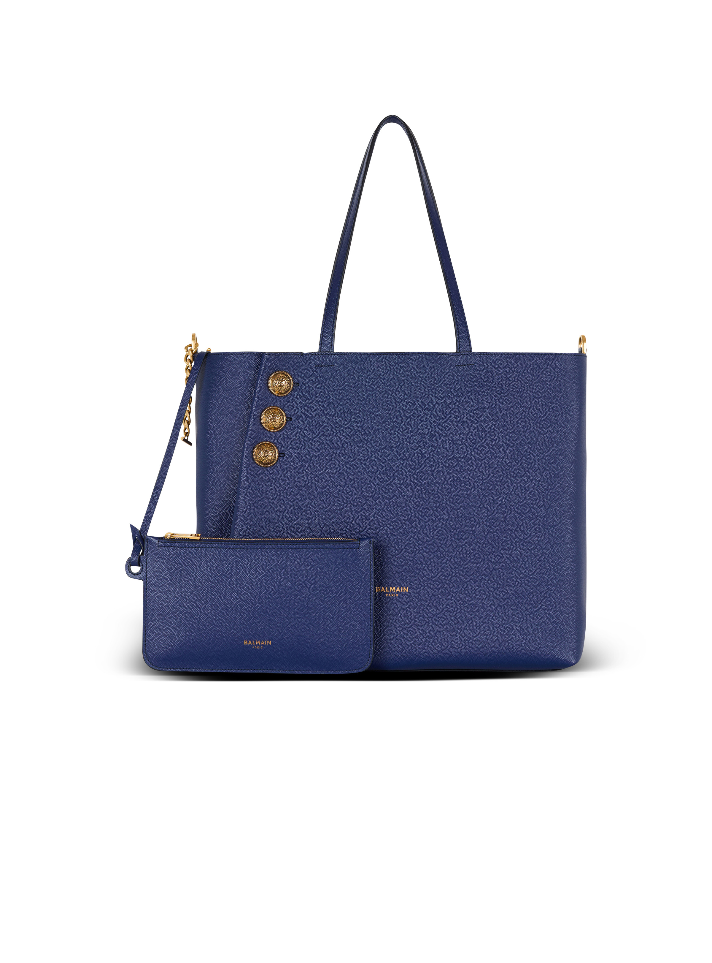Emblème grained calfskin tote bag - 4