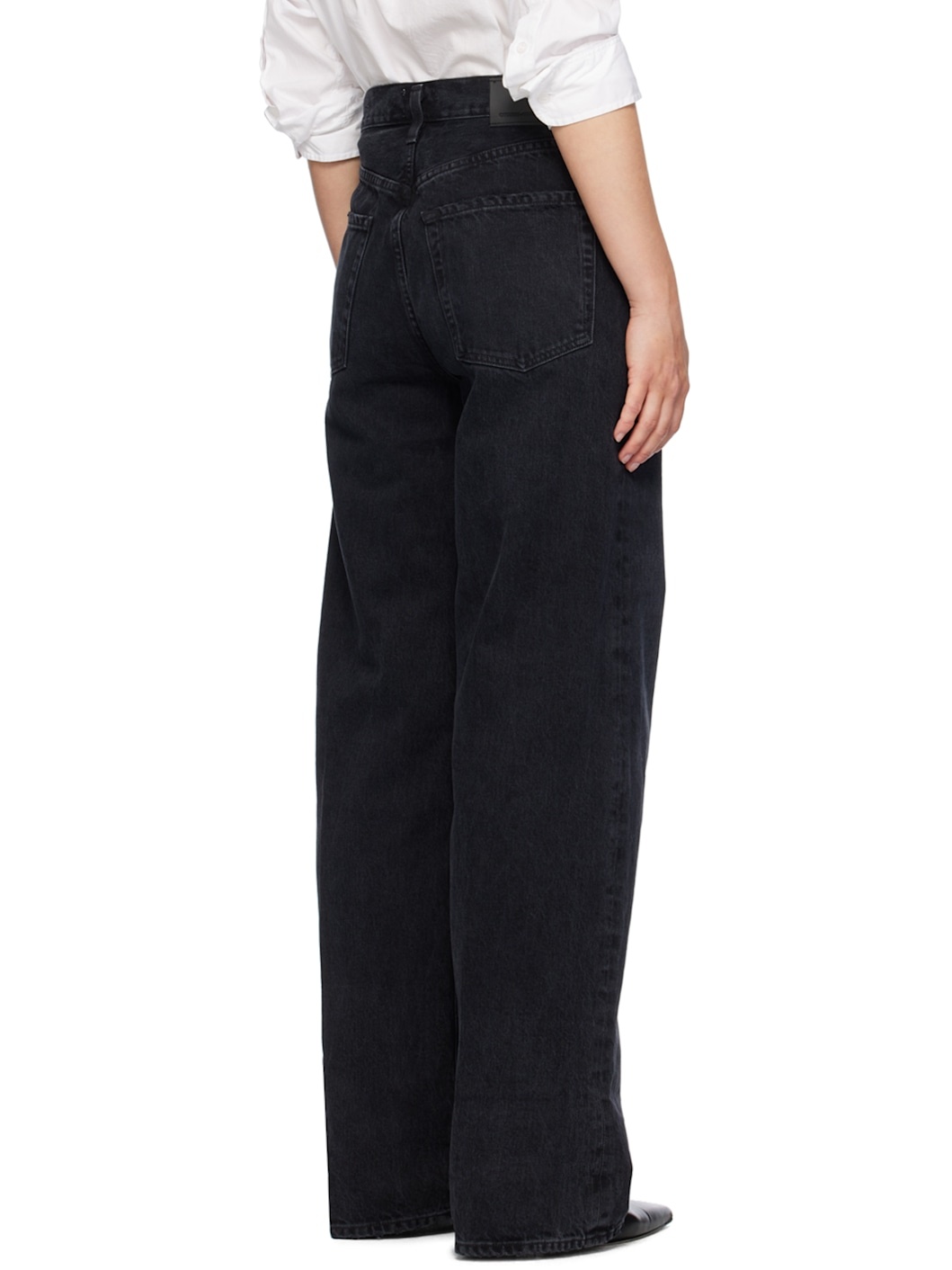 Black Ayla Baggy Cuffed Crop Jeans - 3