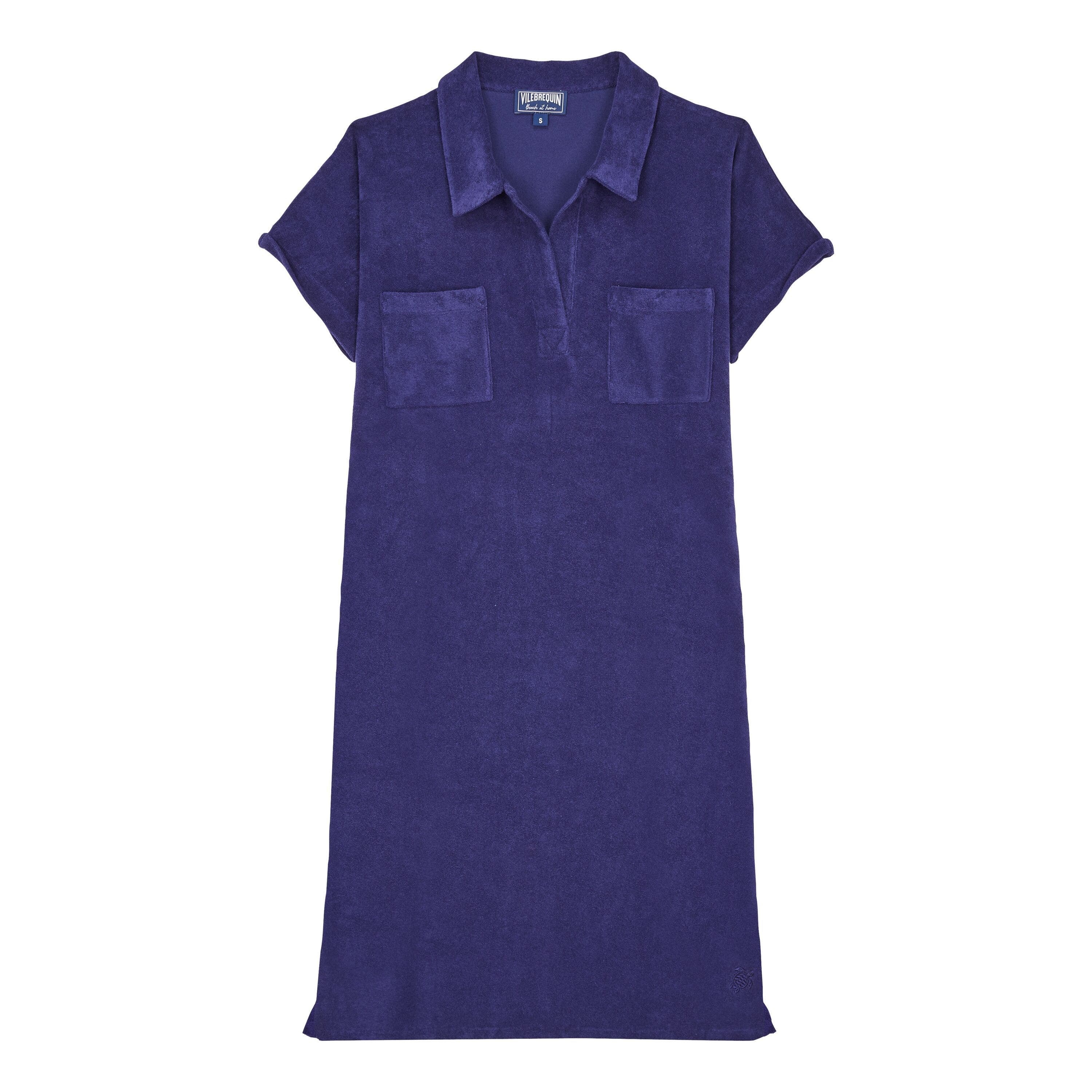 Vilebrequin Women's Solid Organic Terry Polo Dress in Minuit at Nordstrom - 1