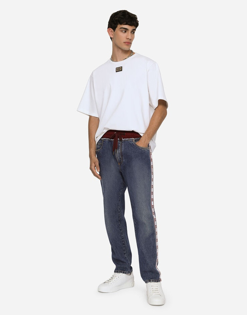 Loose jogger jeans with branded bands 3