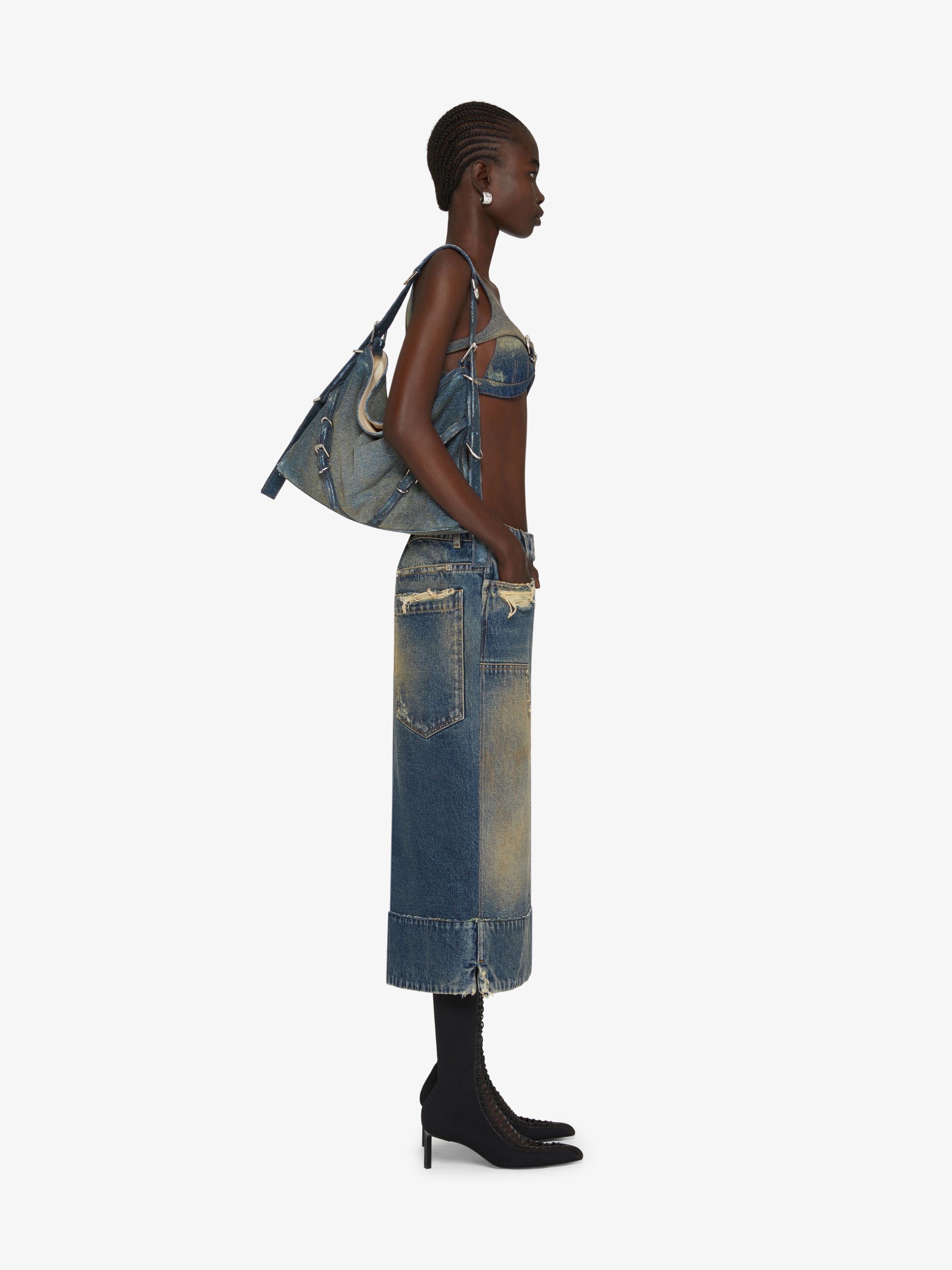 SKIRT IN DENIM WITH PATCHES - 3