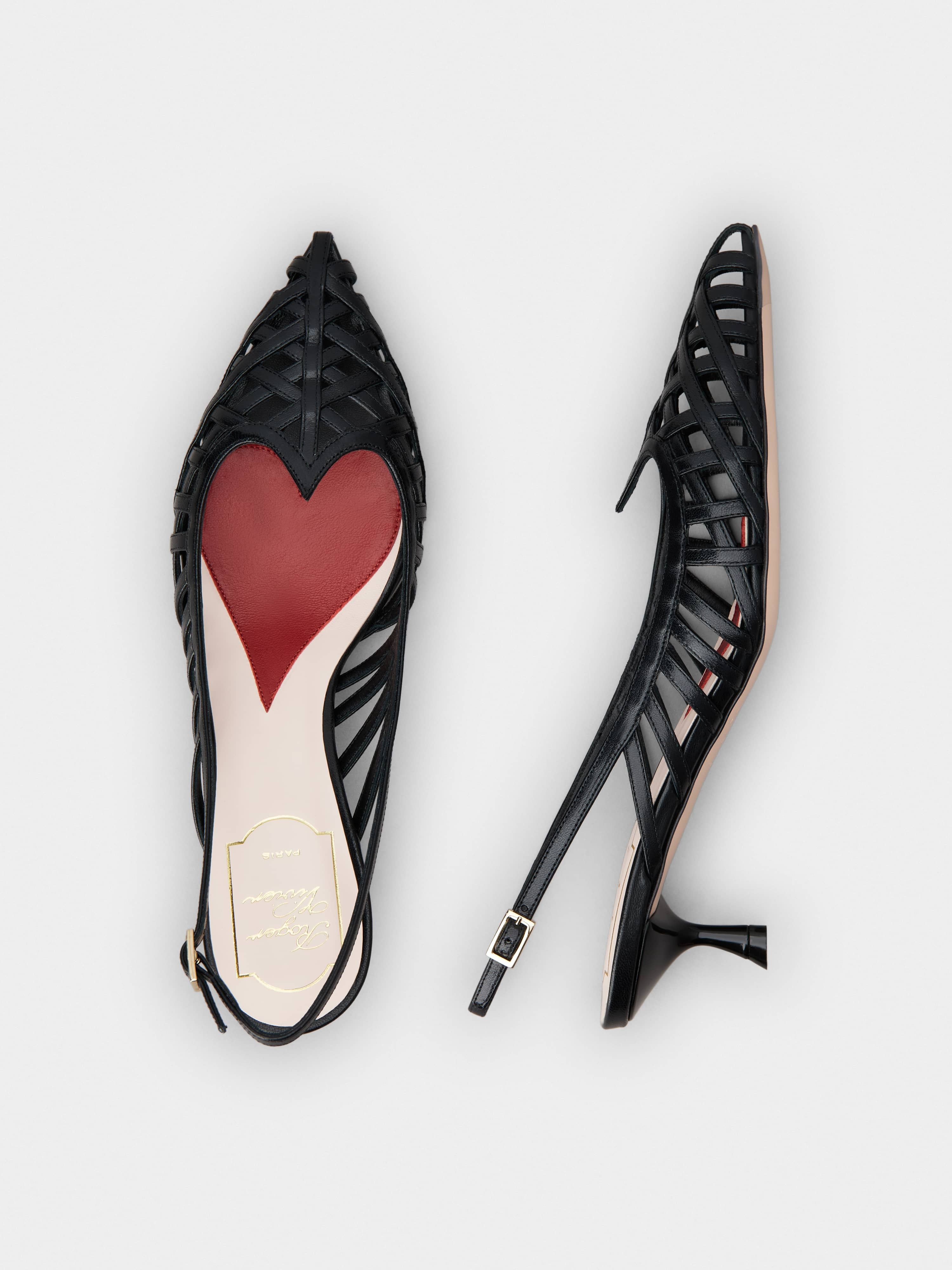 I Love Vivier Multistrap Slingback Pumps in Leather - 4