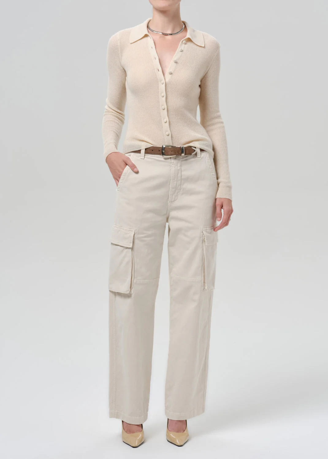 Paloma Cardigan Sweater In Cream - 1