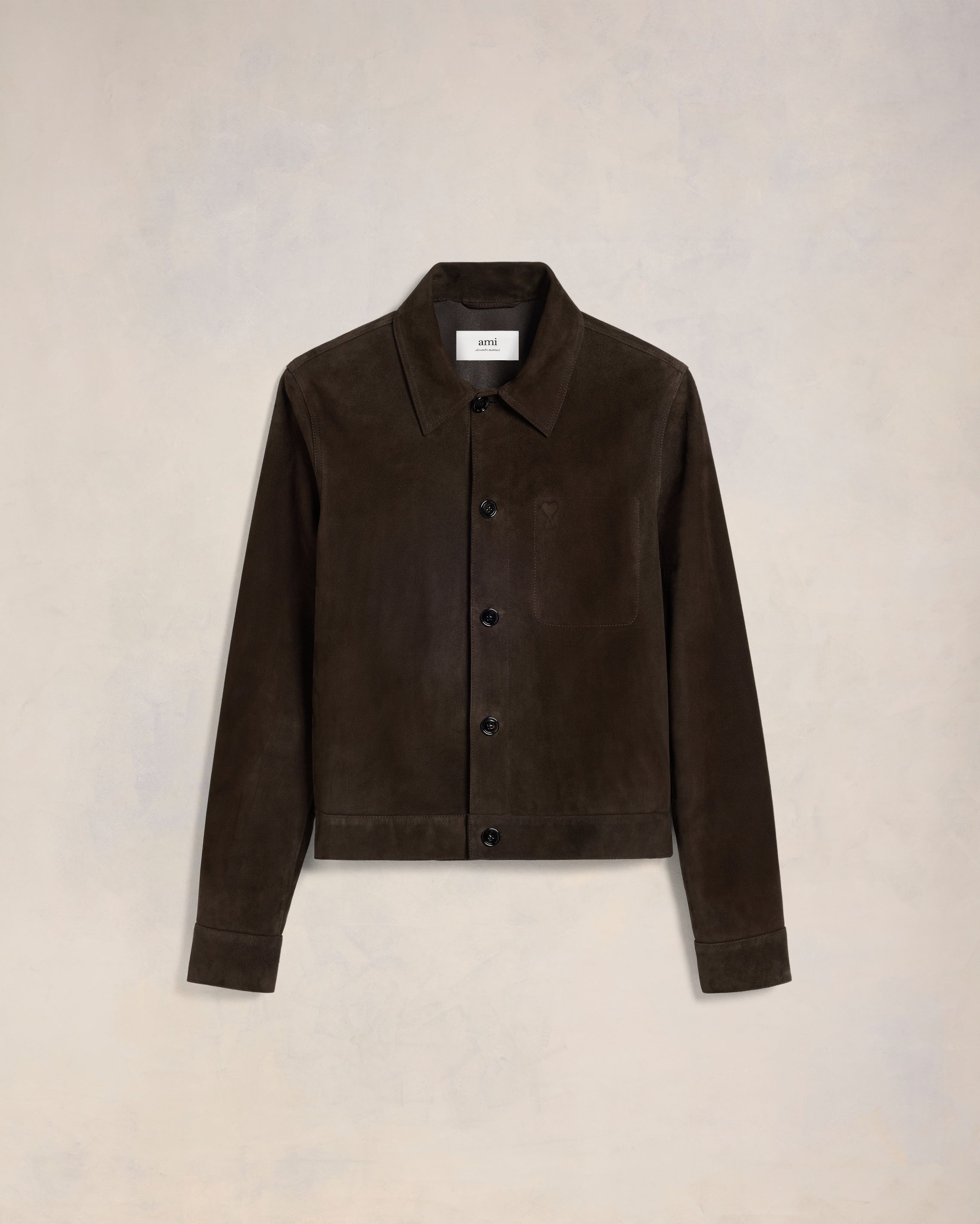 LEATHER BUTTONED OVERSHIRT - 1