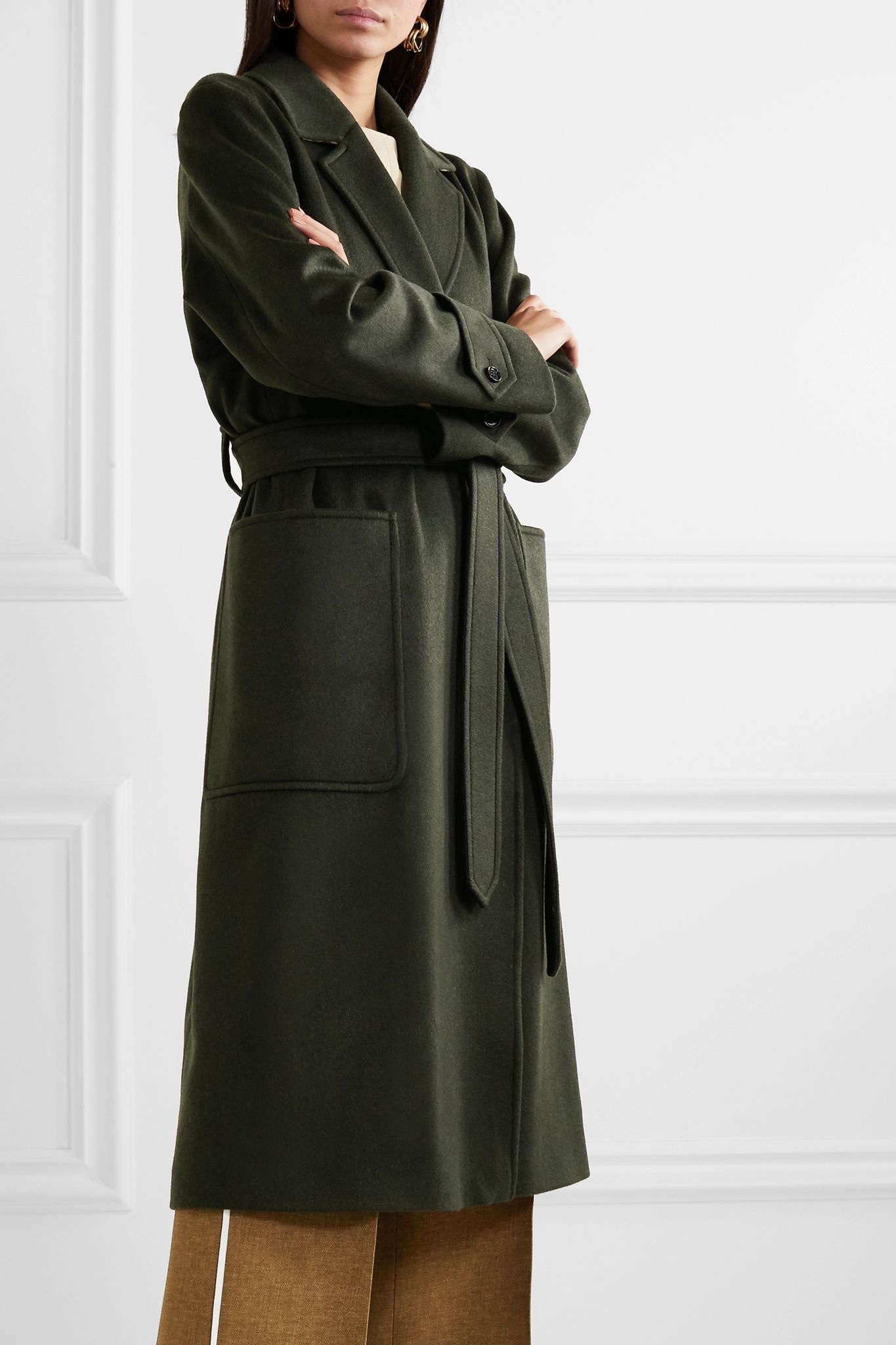 Belted cashmere coat - 3