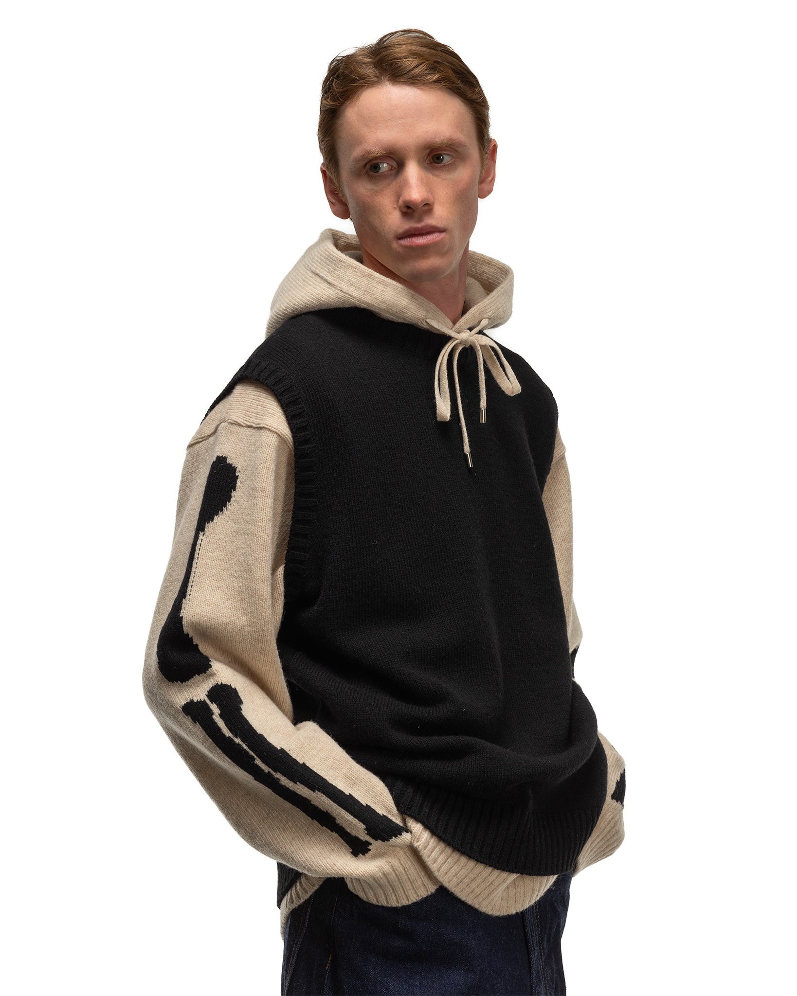 5G Wool BONE Vest Black - 4