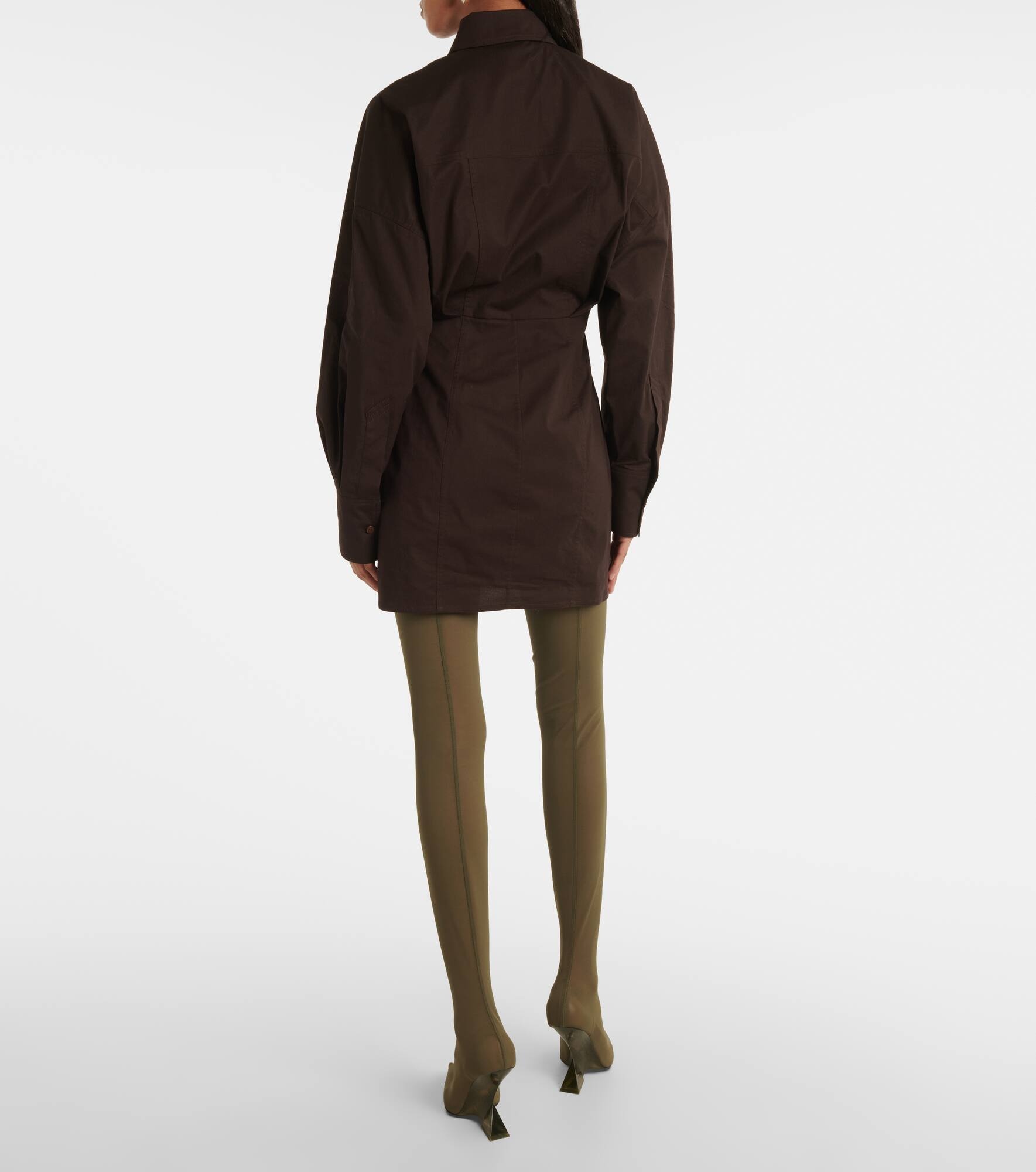 Cotton-blend shirt dress - 3