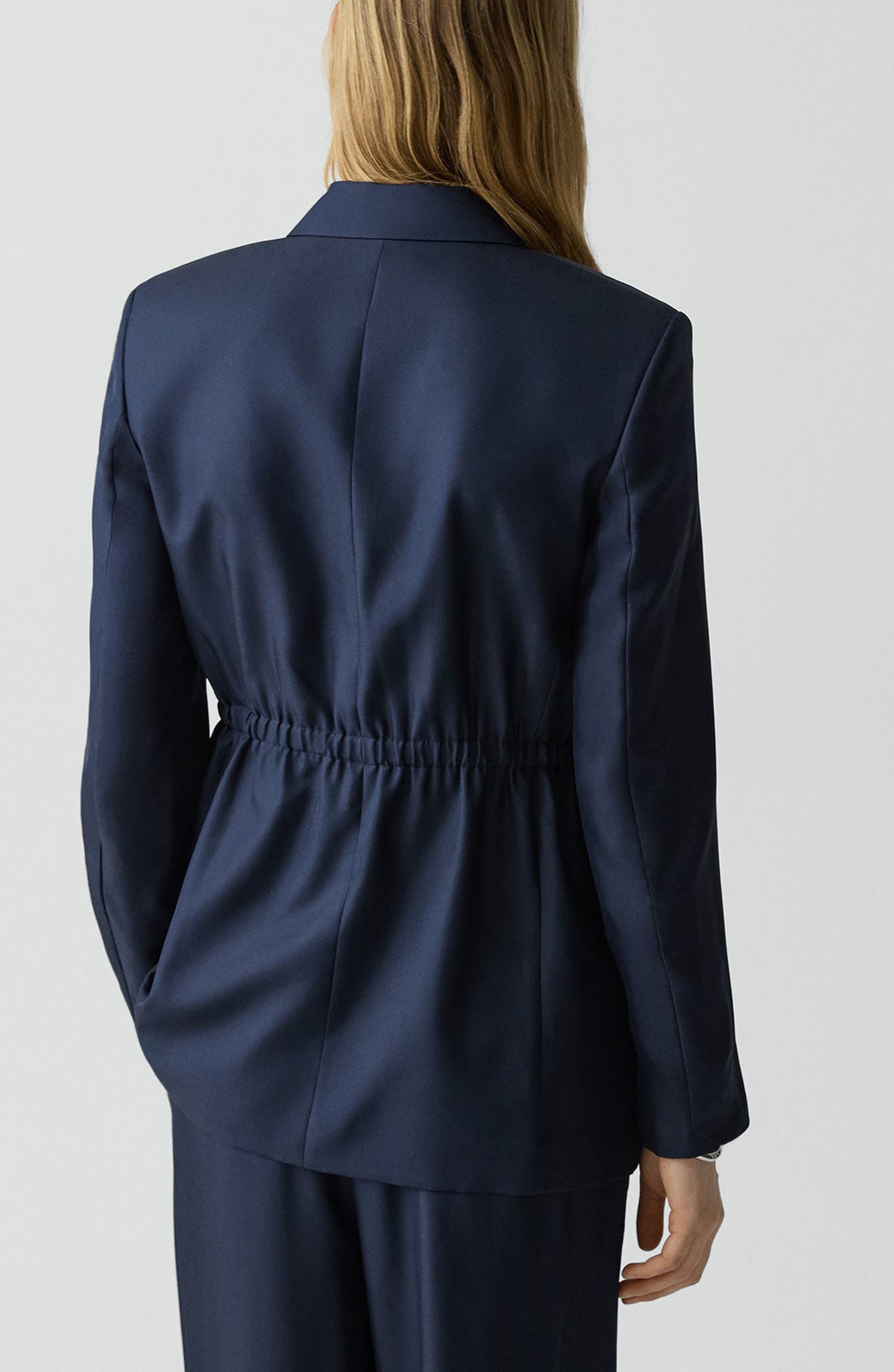Theory Notched Lapel Silk Blazer in Nocturne Navy at Nordstrom - 2