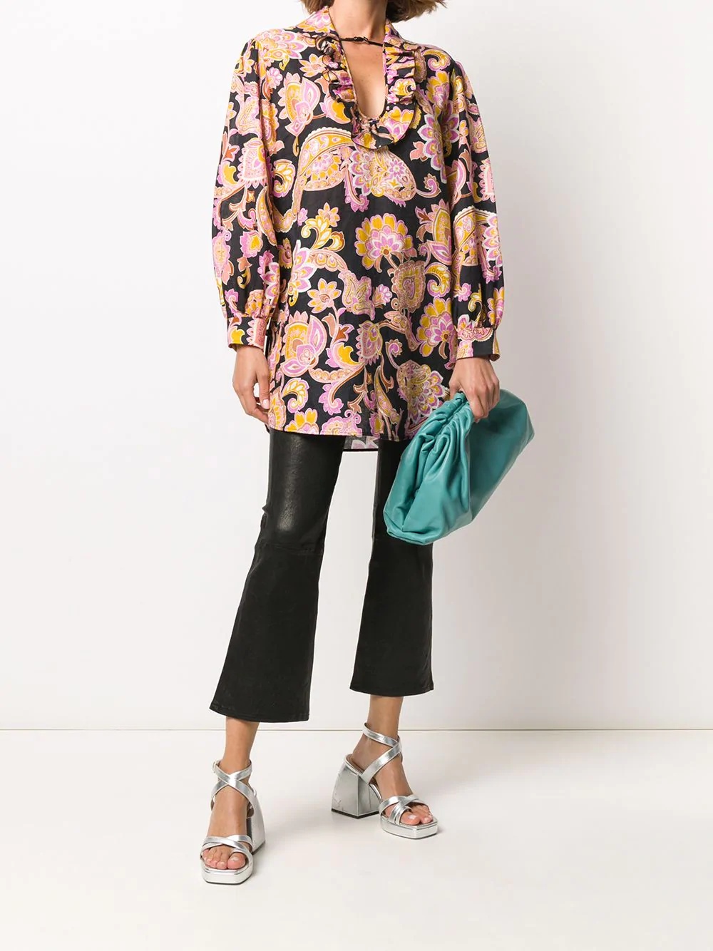 paisley print loose blouse - 2